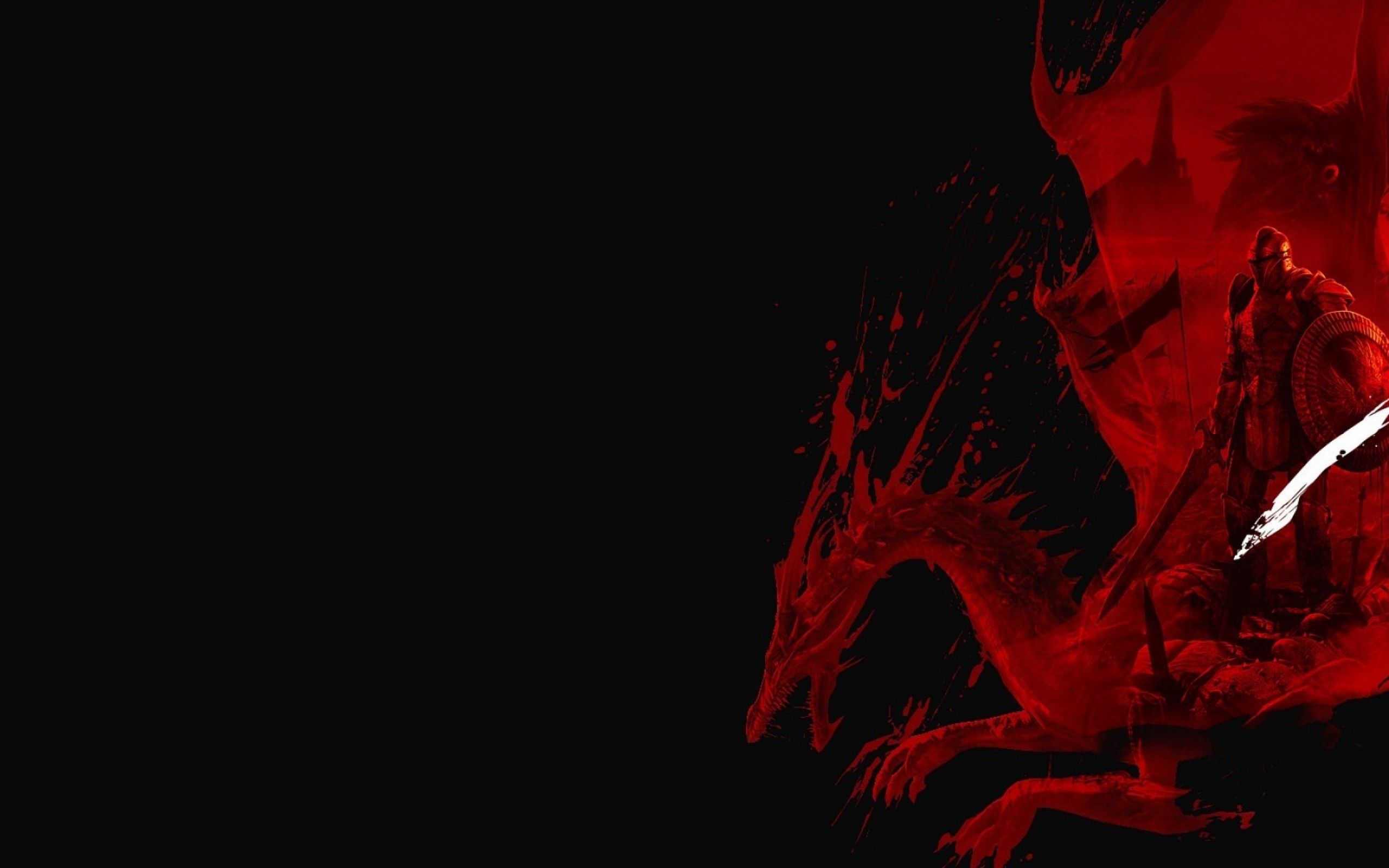 Drago rosso e cavaliere, 2560x1600 WQXGA, Desktop