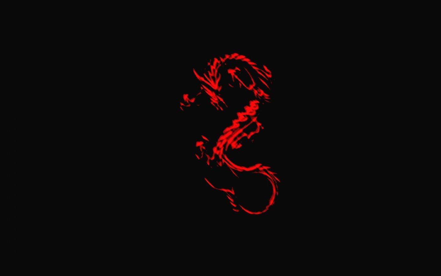 Drago rosso su nero, 1440x900 720p, PC