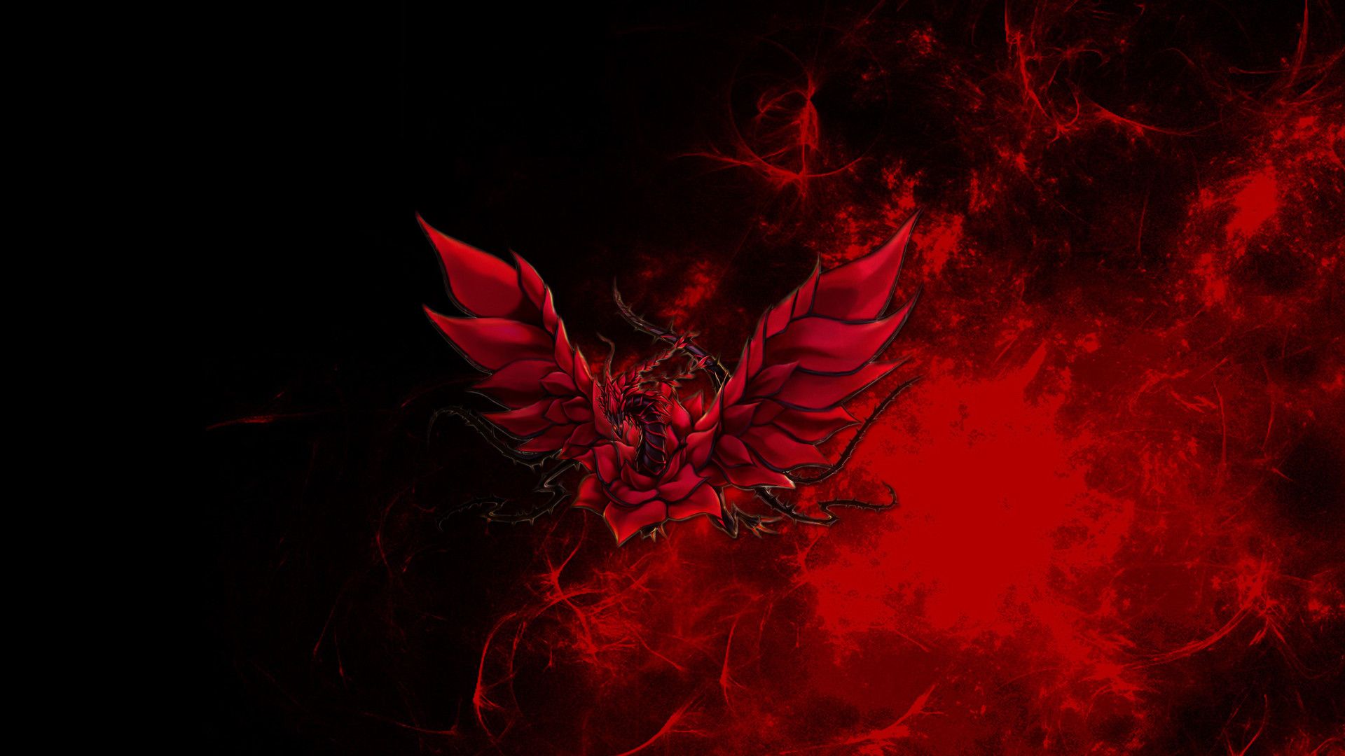 Drago rosso alato fiamme nere, 1920x1080 1080p, Desktop