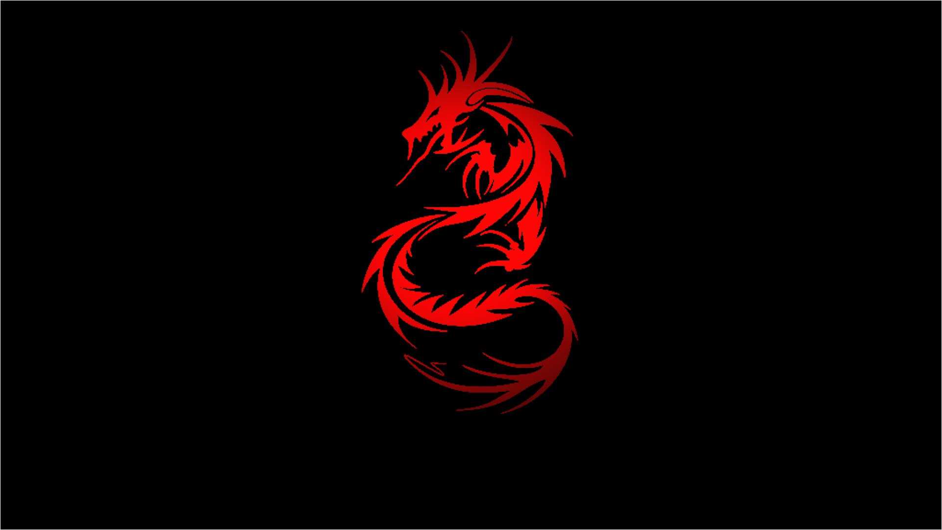 Drago rosso silhouette sfondo nero, 1922x1082 Full HD, Desktop