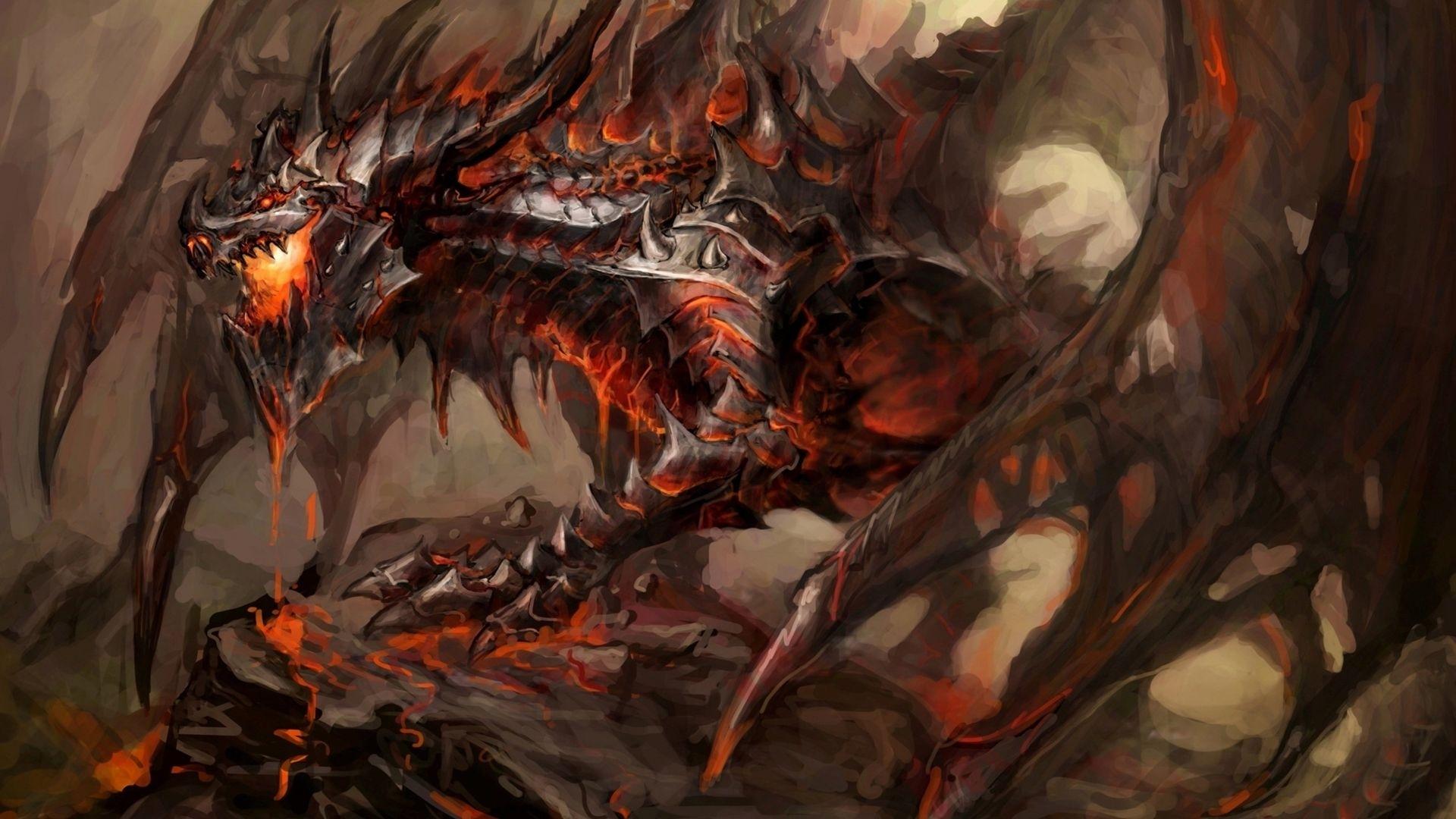 Drago nero occhi rossi lava, 1920x1080 Full HD 1080p, Desktop