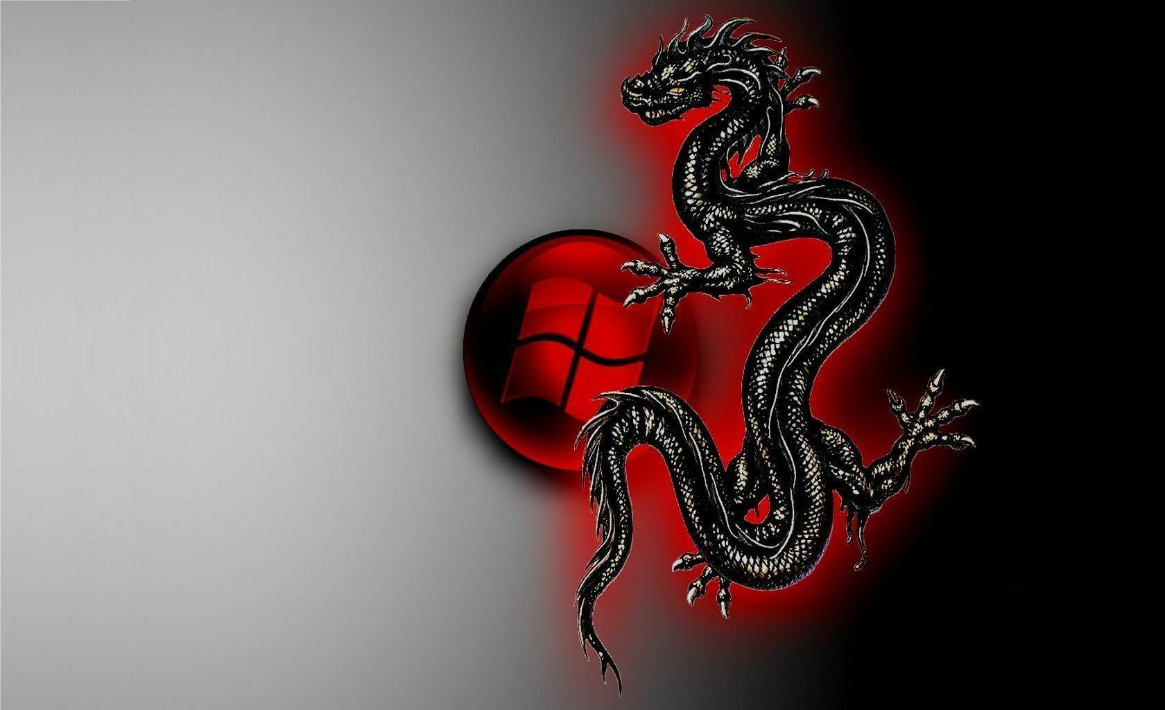 Drago nero sfera rossa, 1680x1024 HD Ready, Laptop