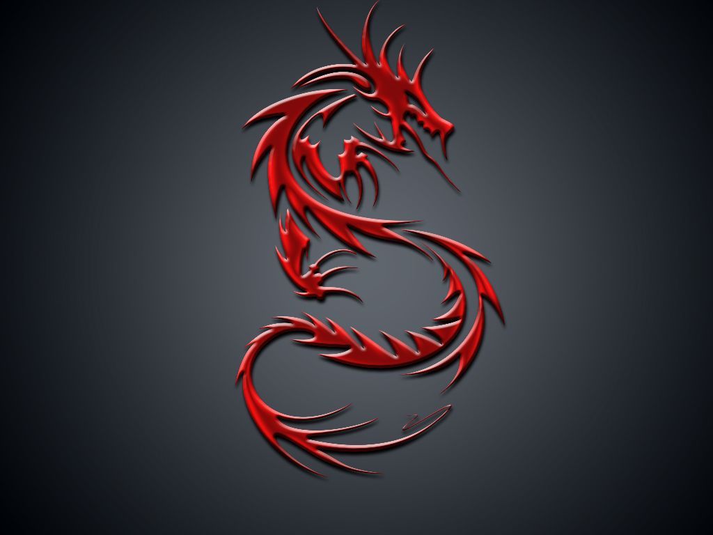 Drago rosso tribale stilizzato, 1024x768 HD, PC Desktop