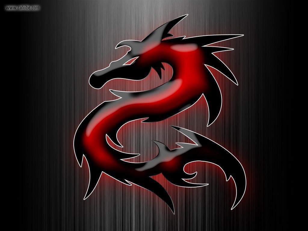 Drago rosso e nero, 1024x768 HD, Desktop