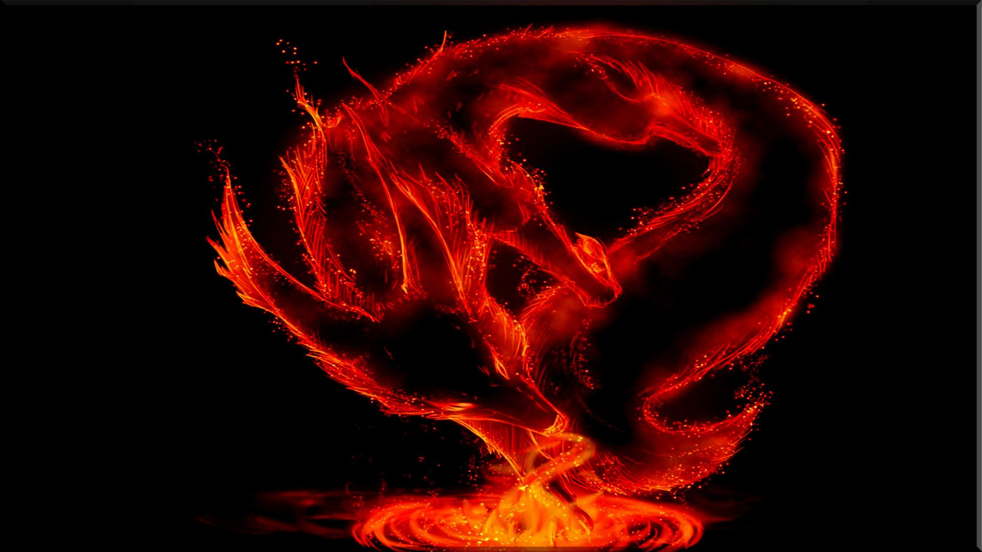 Drago nero cielo rosso, 1920x1080 Full HD, PC