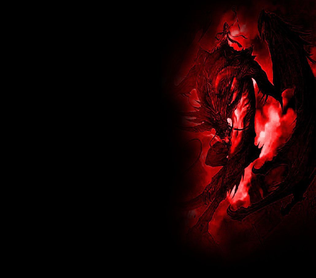 Drago nero rosso fiamme, 1030x908 HD, iMac