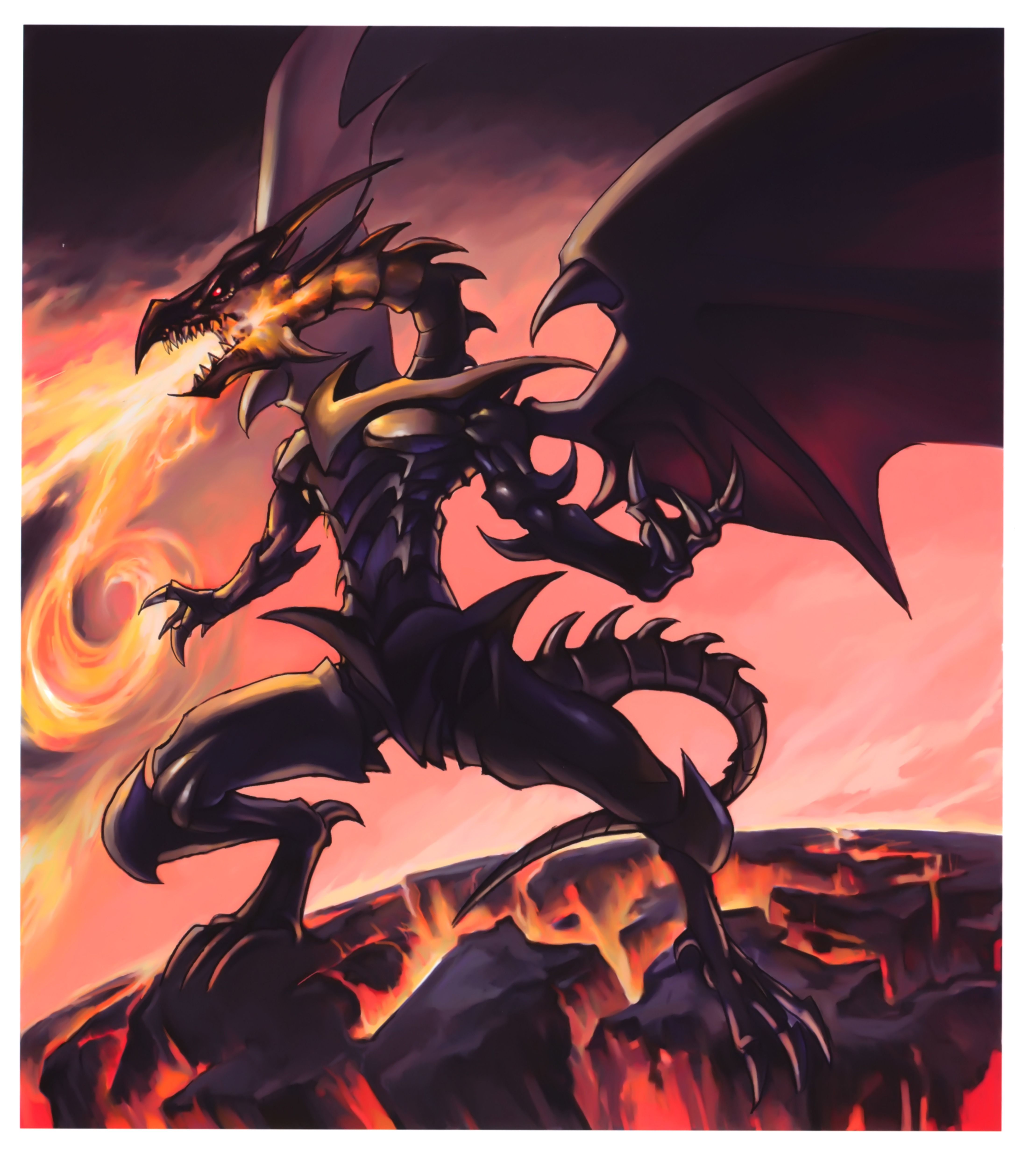 Drago nero con fuoco rosso, 4436x4979 Full HD Verticale, Smartphone
