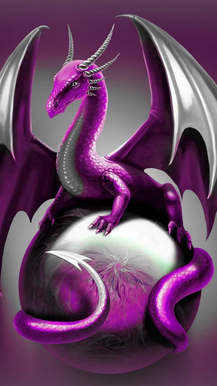 Drago viola su sfera, 720x1280 Full HD Verticale, iPhone