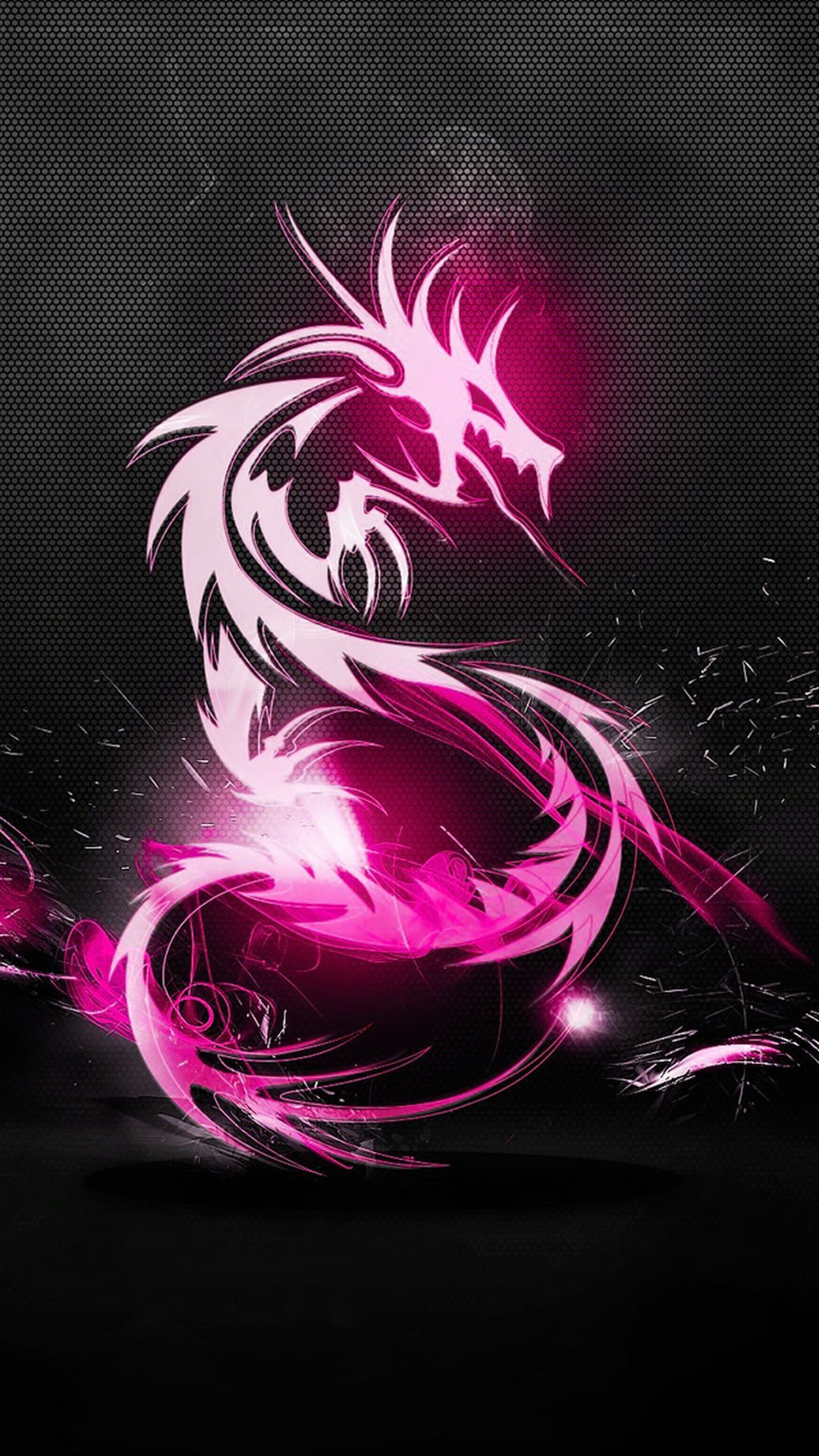 Drago viola stilizzato luminoso, 1080x1920 Verticale, Mobile