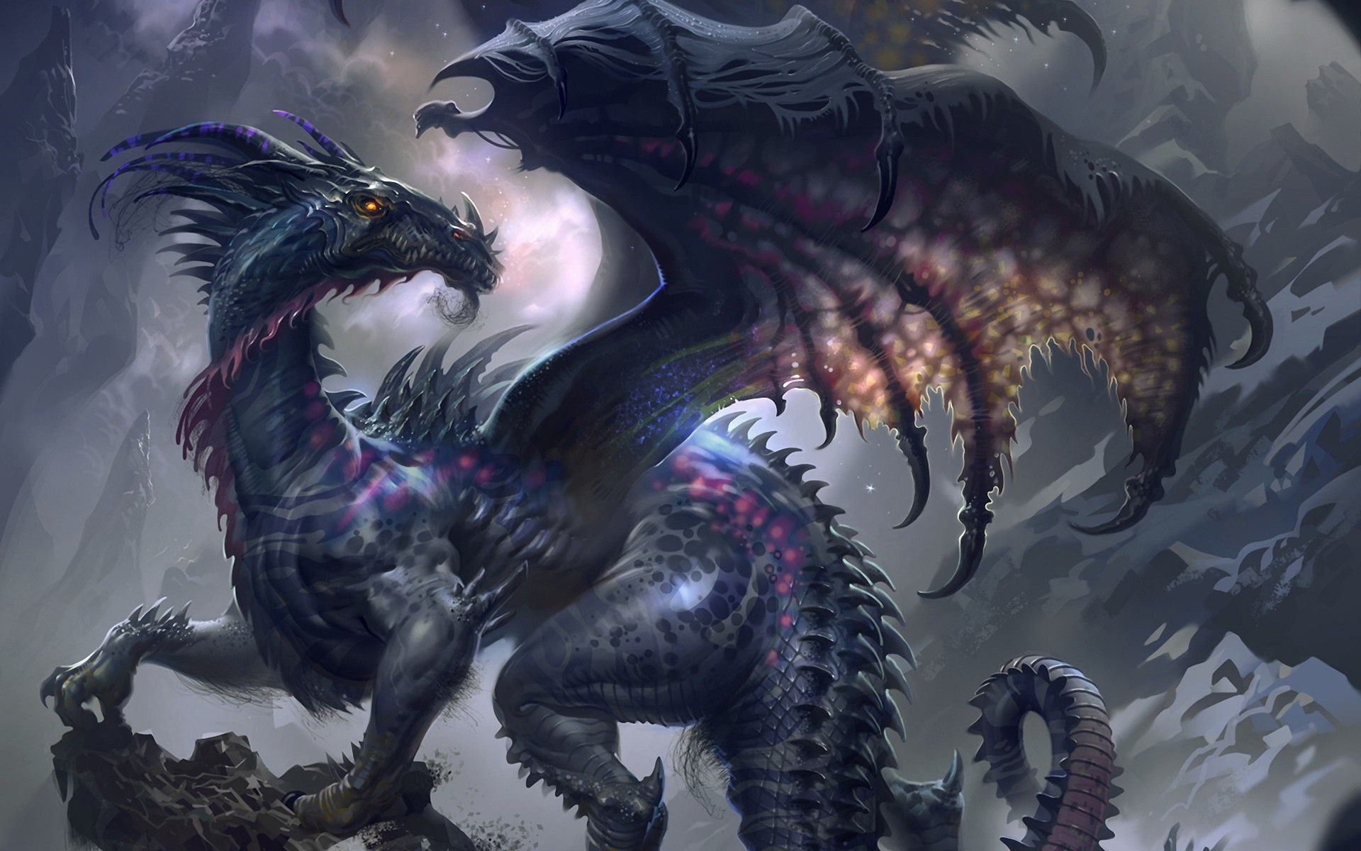 Drago nero alato, 1920x1200 Full HD+ WUXGA, iMac