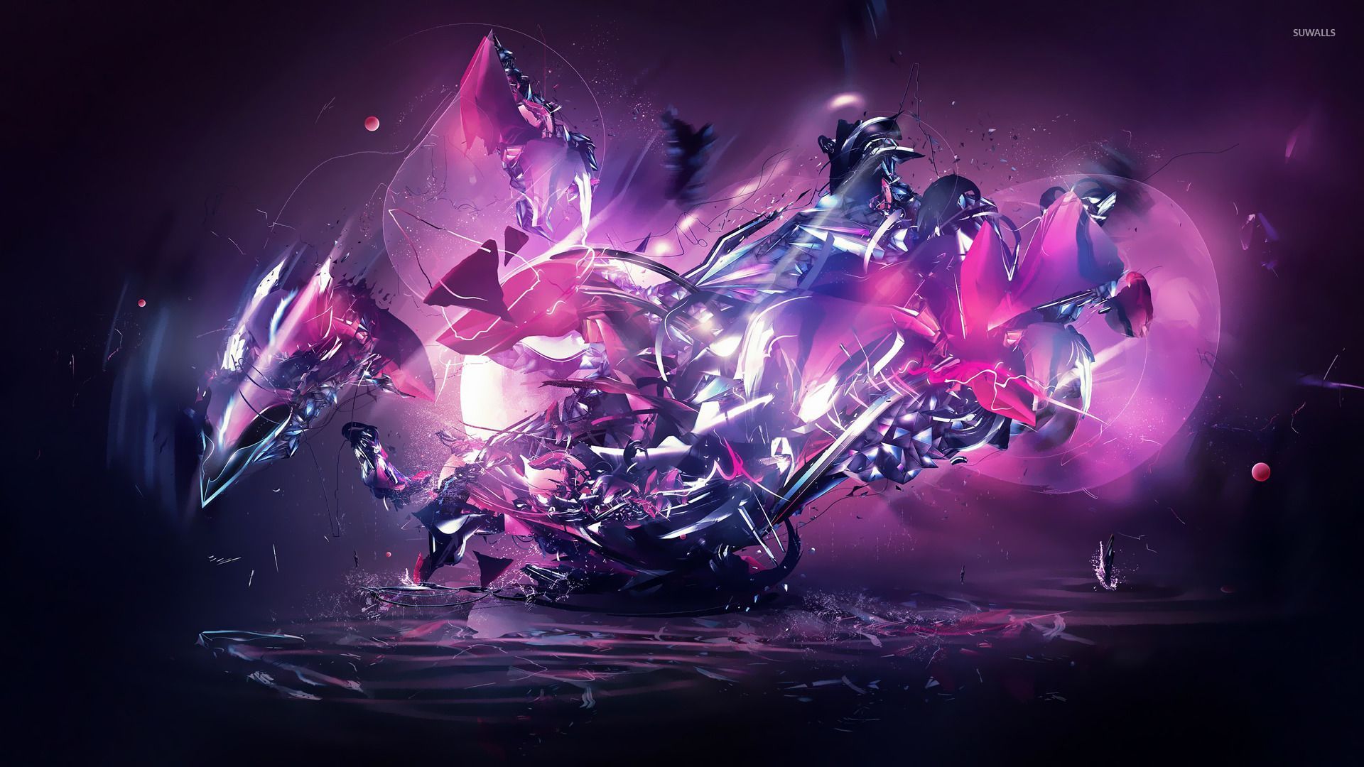 Drago viola astratto cristallino, 1920x1080 Full HD 1080p, PC