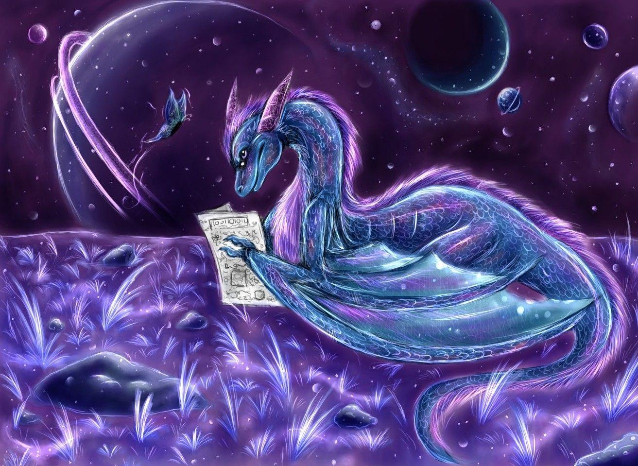 Drago fantasy blu elettrico, 1880x1410 HD Ready, Desktop