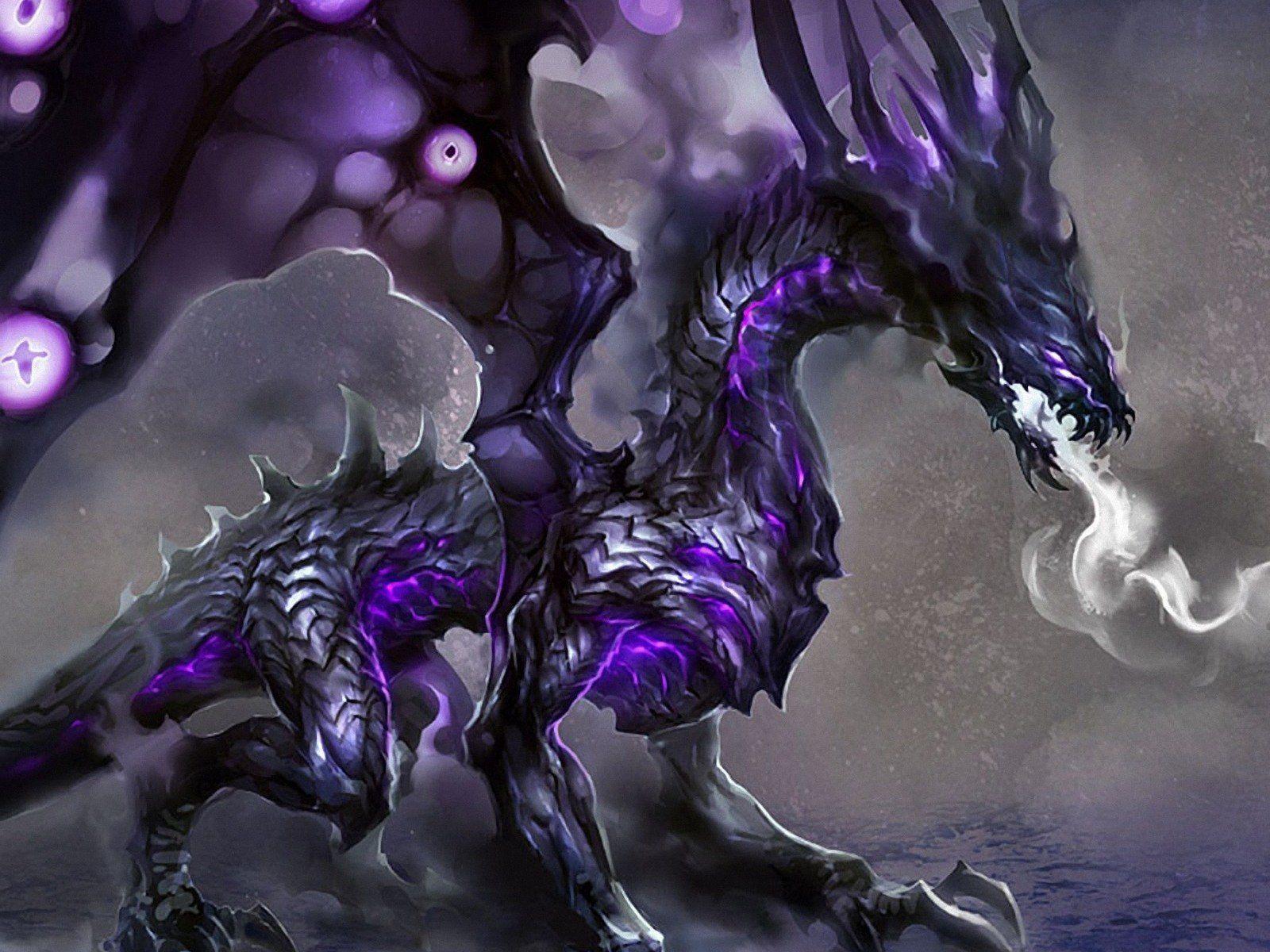 Drago viola e nero, 1600x1200 HD Ready, PC