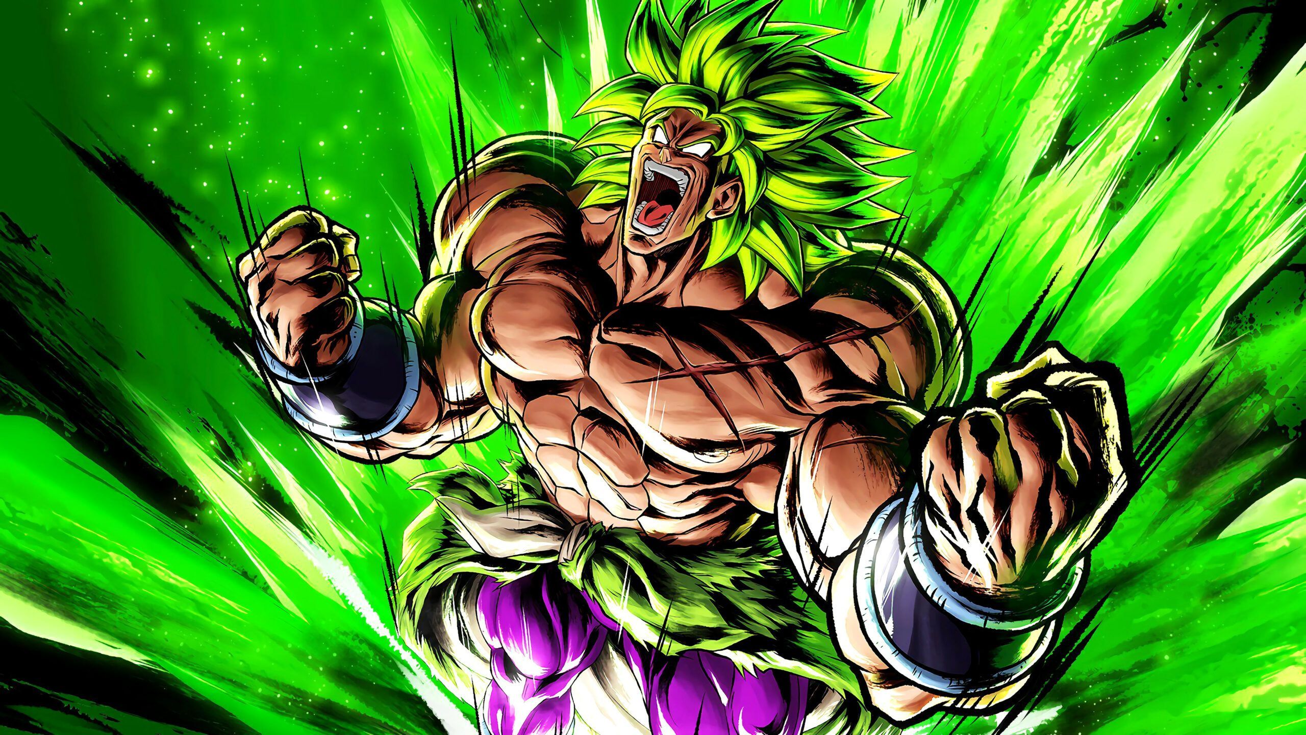 Broly Super Saiyan verde, 2560x1440 2K QHD, Monitor Gaming