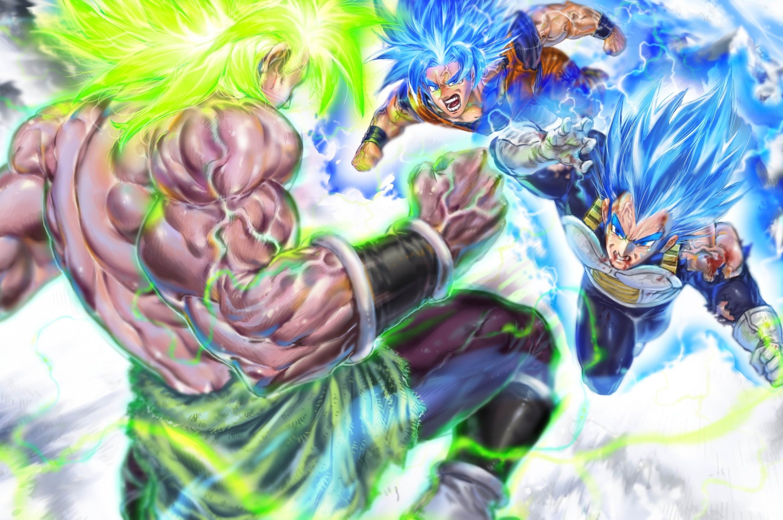 Broly contro Gogeta Dragon Ball, 2560x1700 2K, Desktop