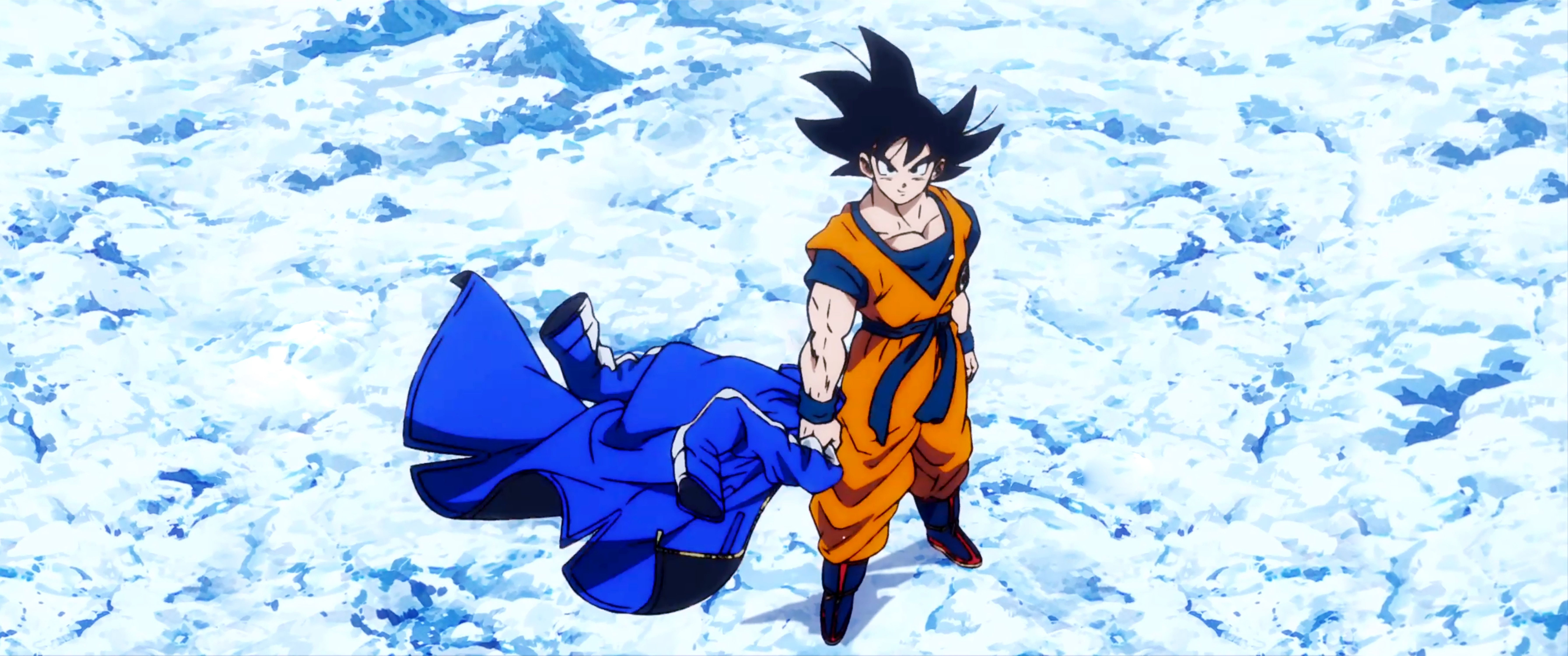 Goku e Broly, neve, 7167x3000 Panoramico, Dual Screen