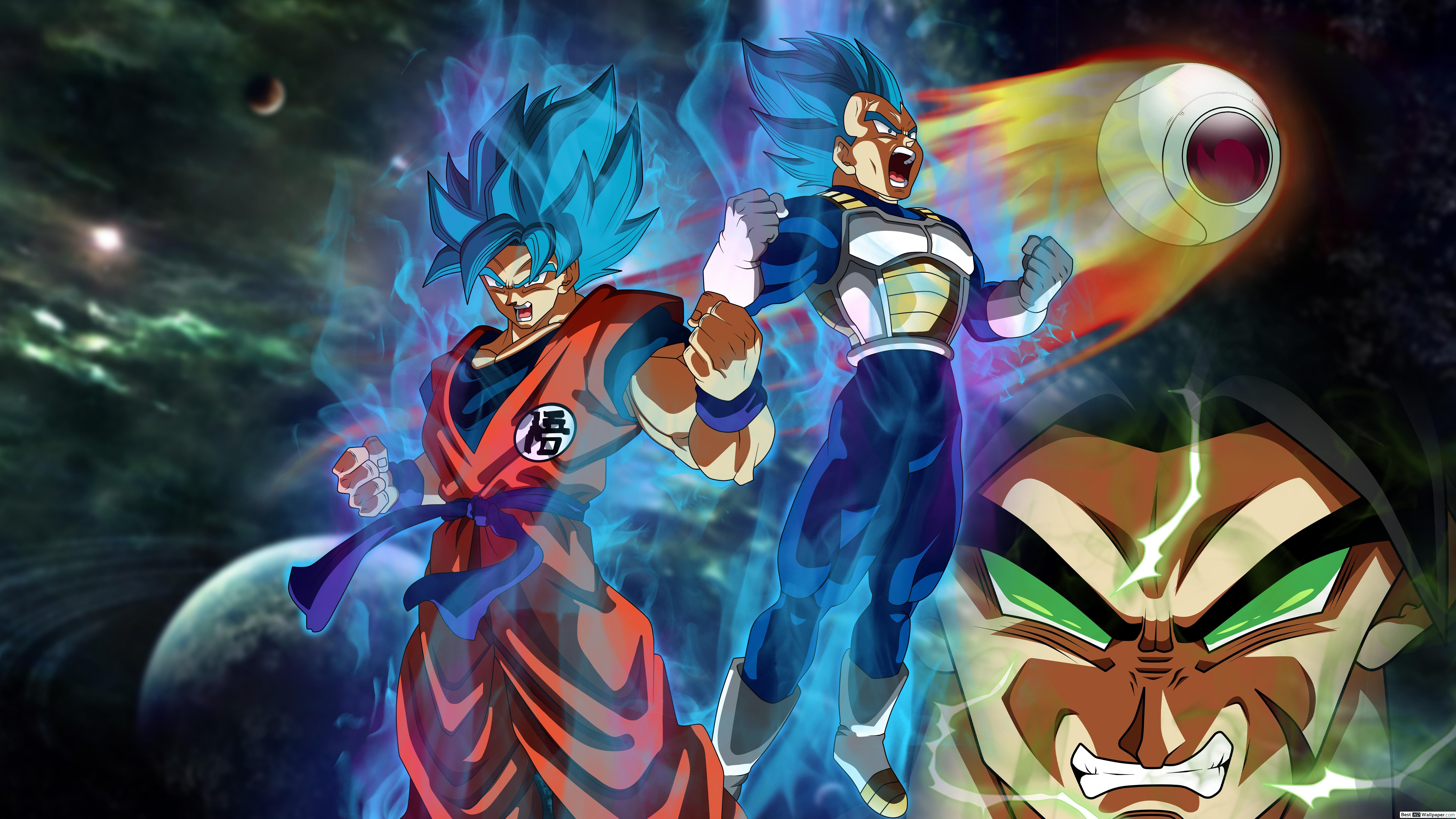 Goku, Vegeta e Broly, Saiyan, 7680x4320 Ultra HD, 4K TV