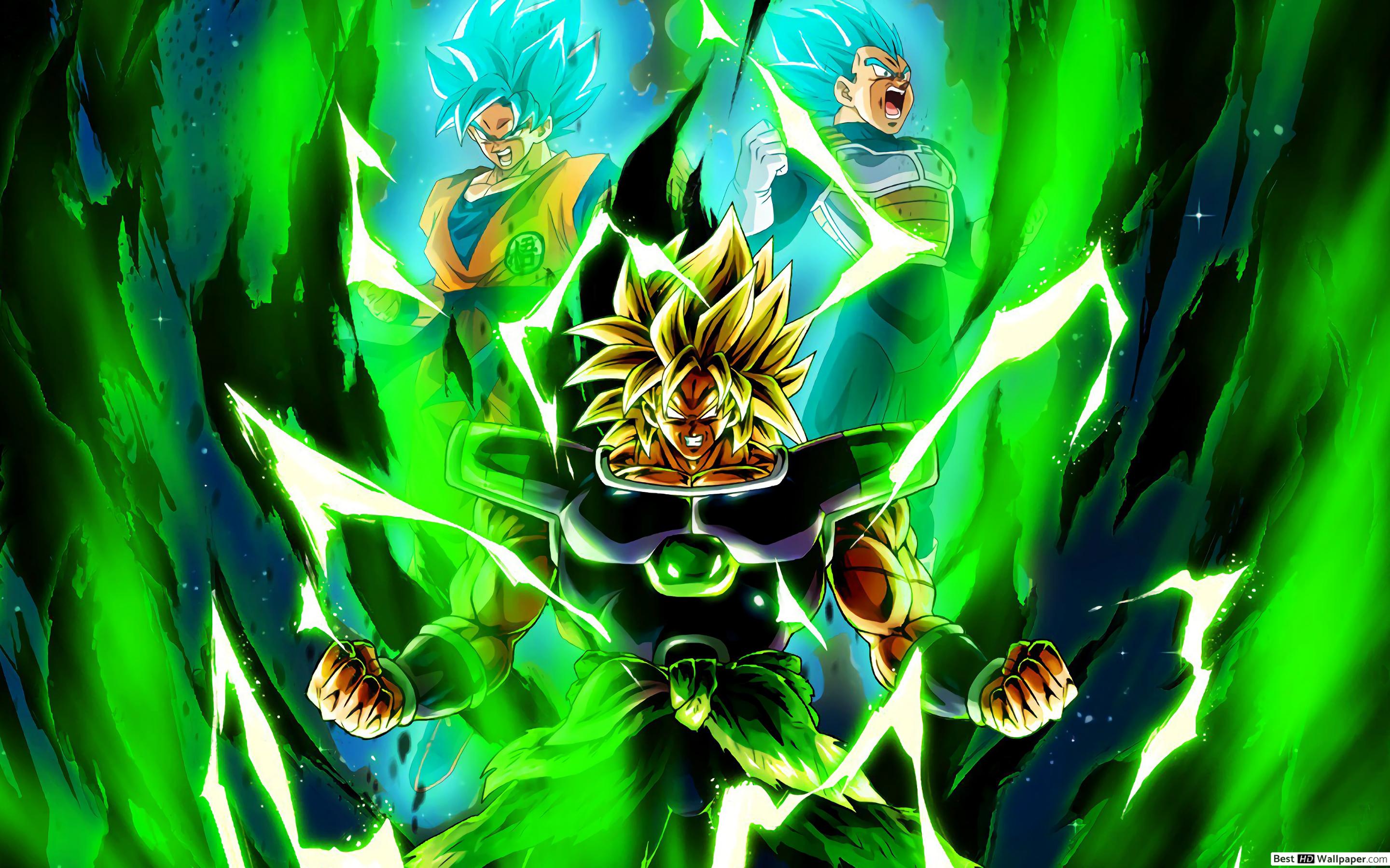Broly Dragon Ball Super, aura verde, 2880x1800 2K+, PC