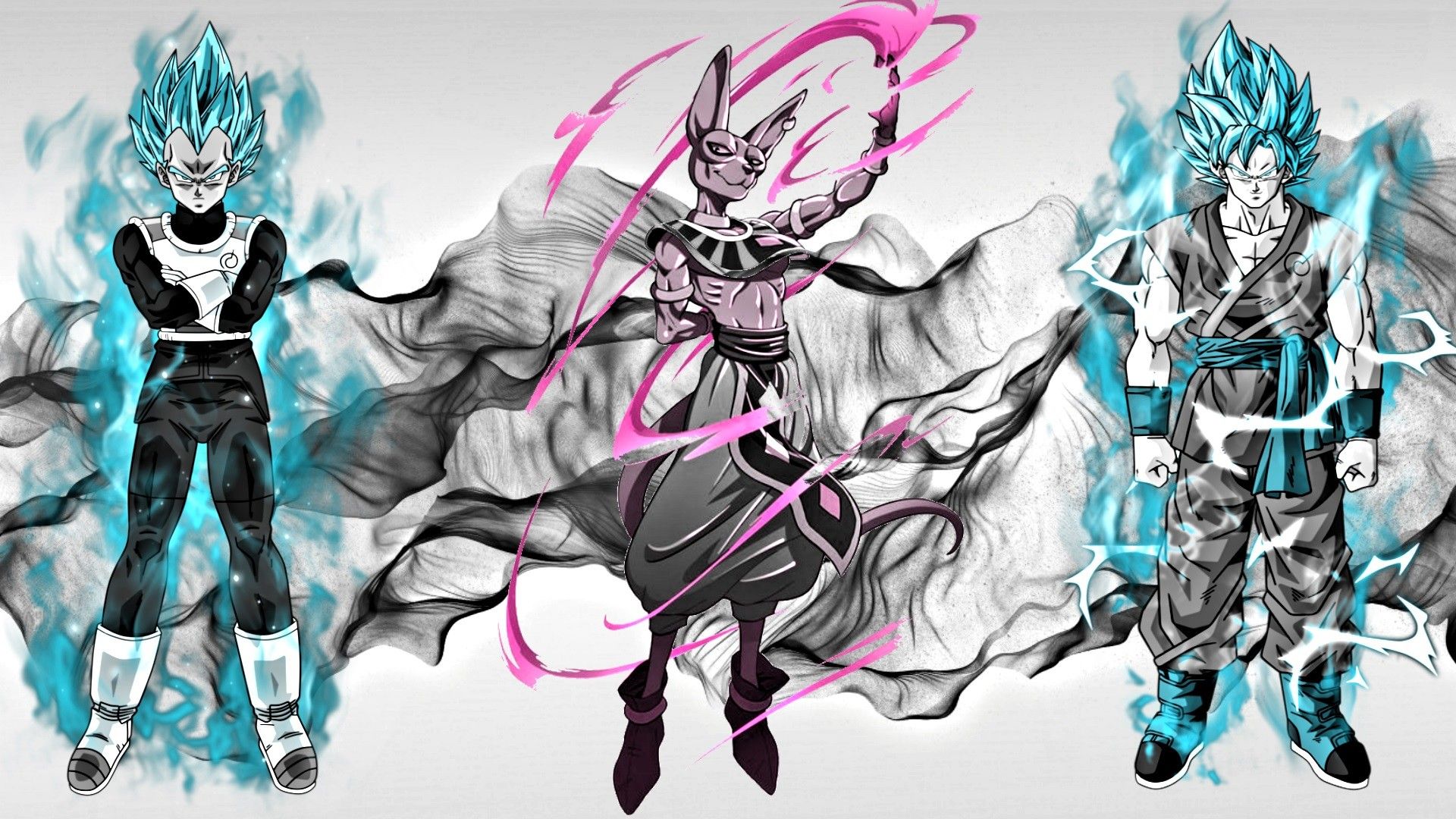 Vegeta, Beerus e Goku Super Saiyan, 1920x1080 Full HD, PC Desktop