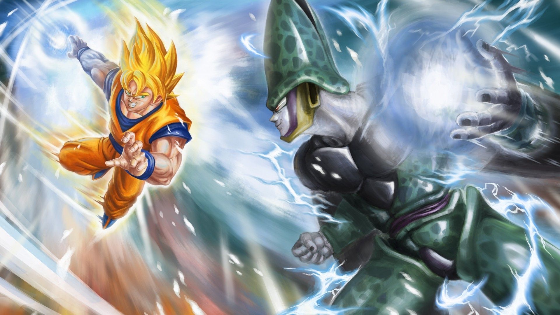 Goku Super Saiyan contro Cell, 1920x1080 Full HD, PC