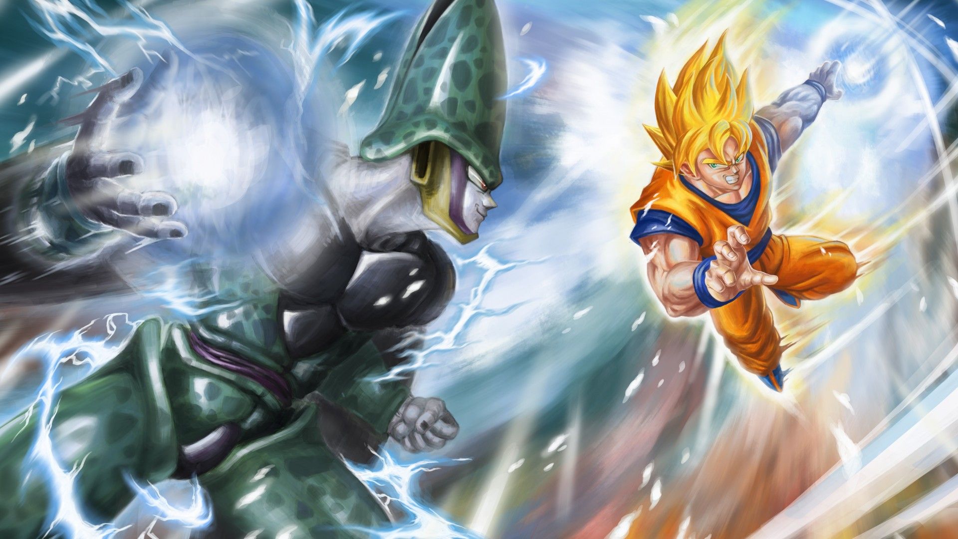 Goku Super Saiyan contro Cell, 1920x1080 Full HD, Desktop