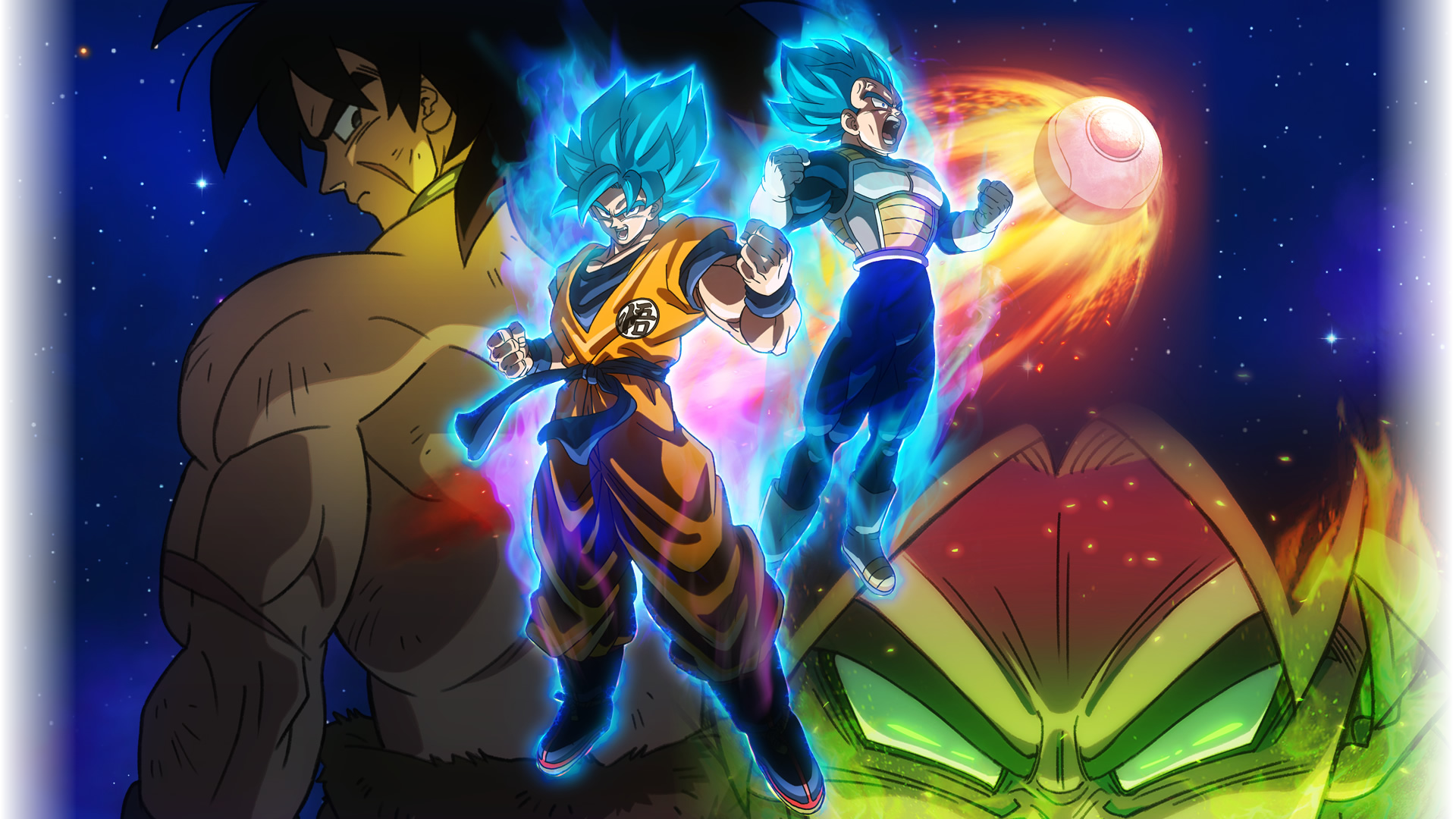 Goku e Vegeta Super Saiyan Blue, Broly, 1920x1080 Full HD, Laptop
