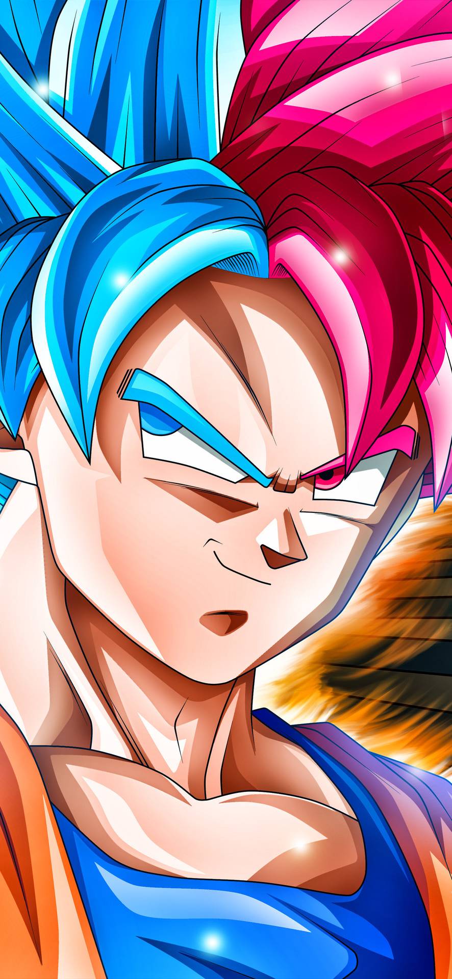 Goku Super Saiyan God fusione, 886x1920 Verticale, Samsung Galaxy