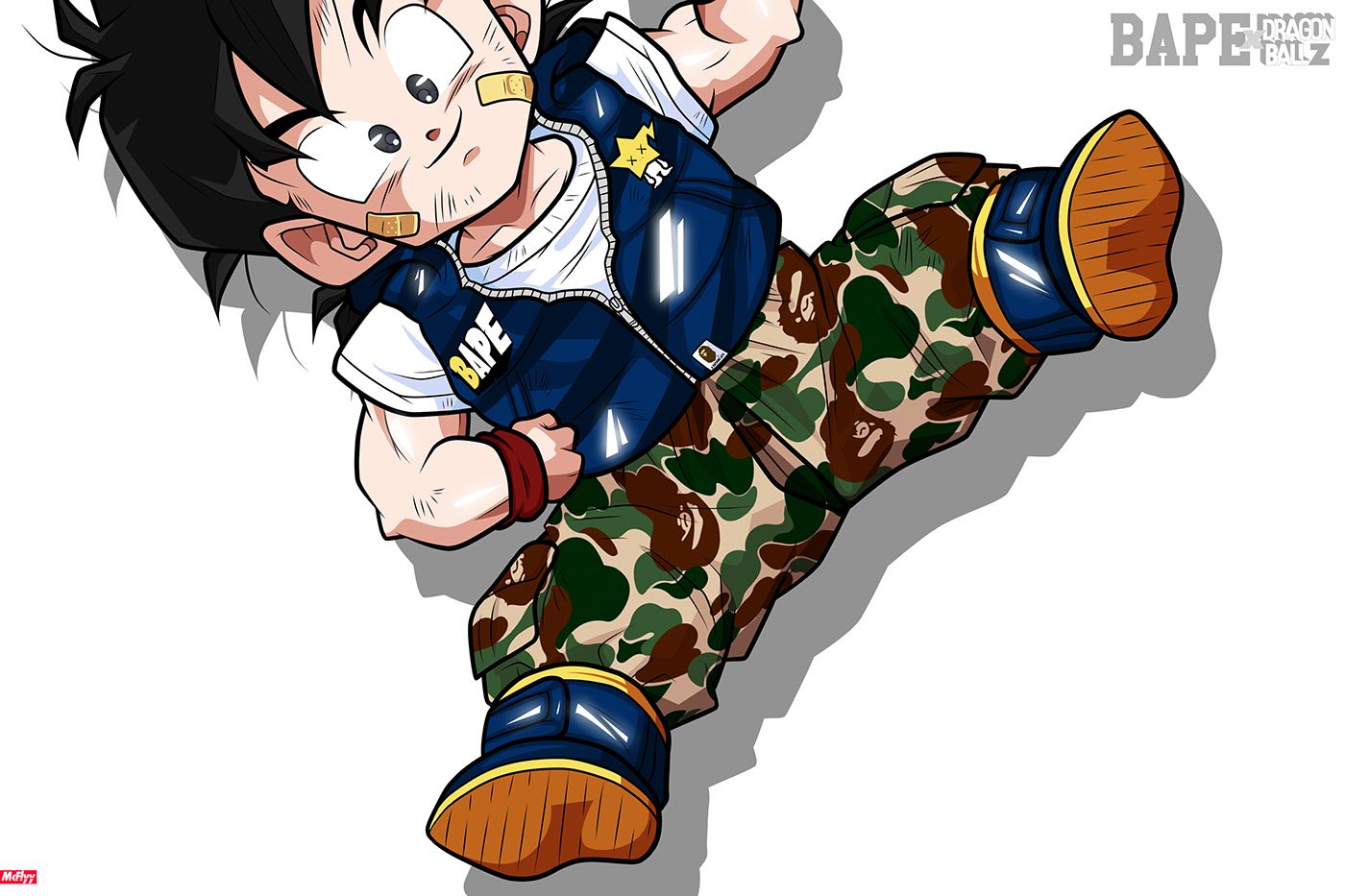 Goku bambino stile BAPE, streetwear giapponese, 1400x933 720p, PC