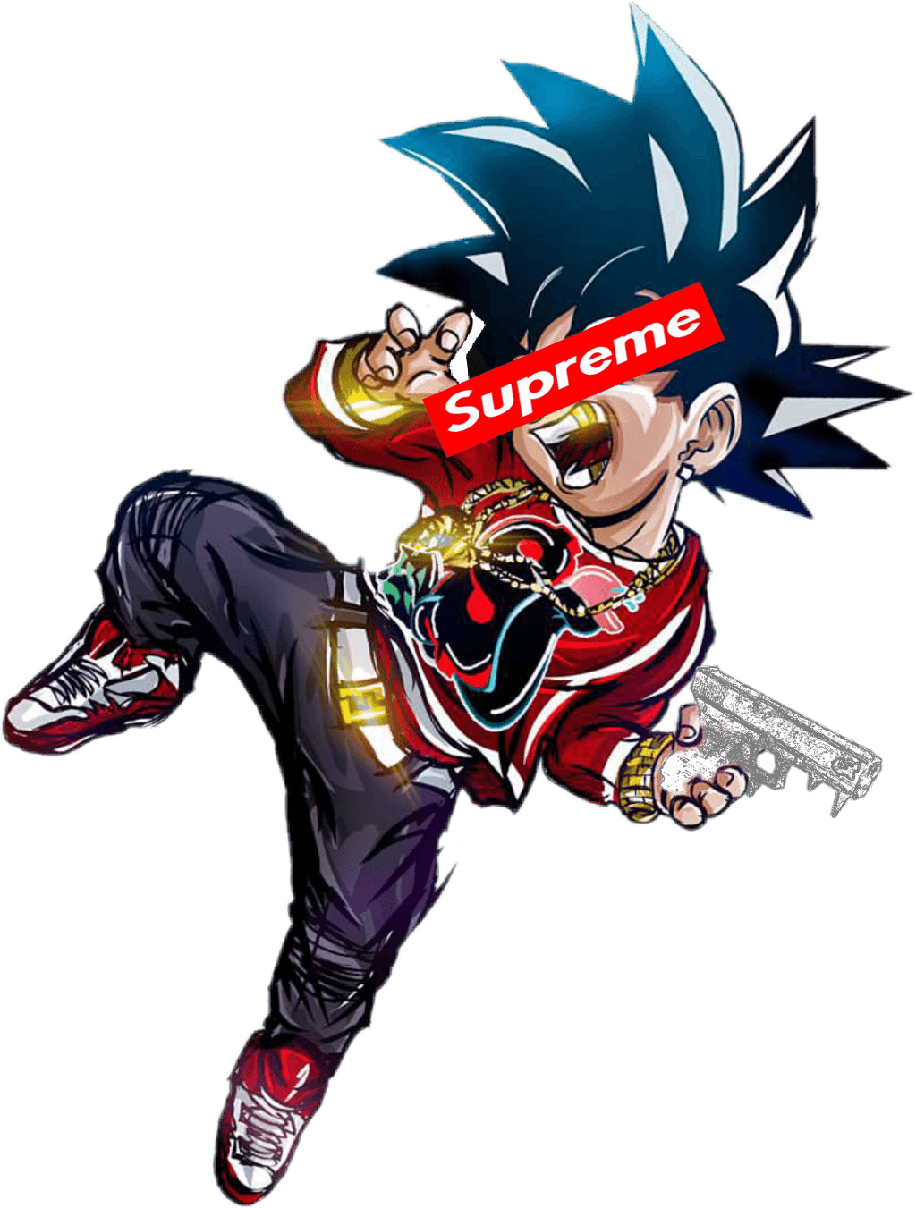 Goku streetwear con logo Supreme, 1024x1351 Full HD Verticale, iPhone