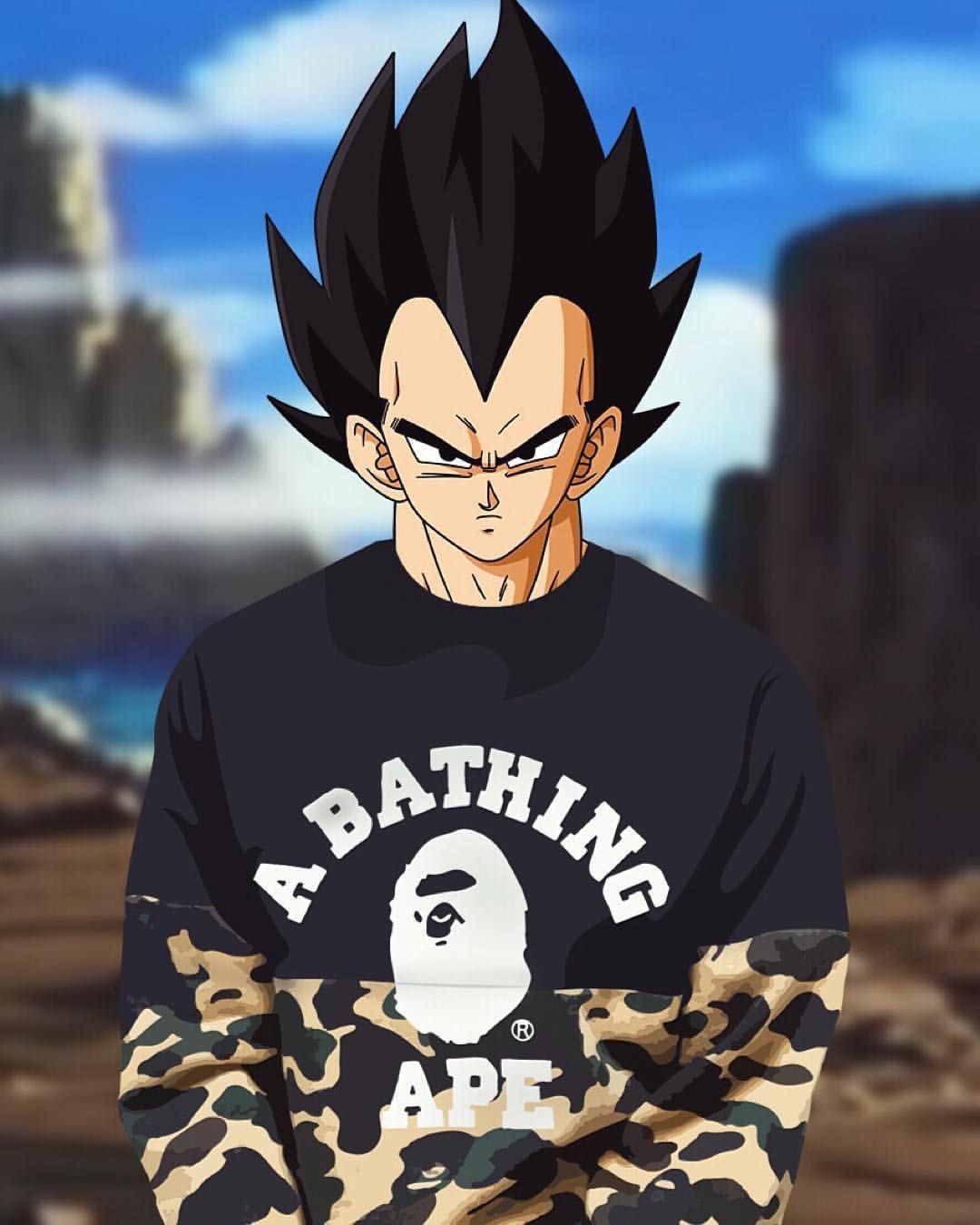 Vegeta con felpa BAPE, Principe dei Saiyan, 1080x1350 Verticale, Telefono