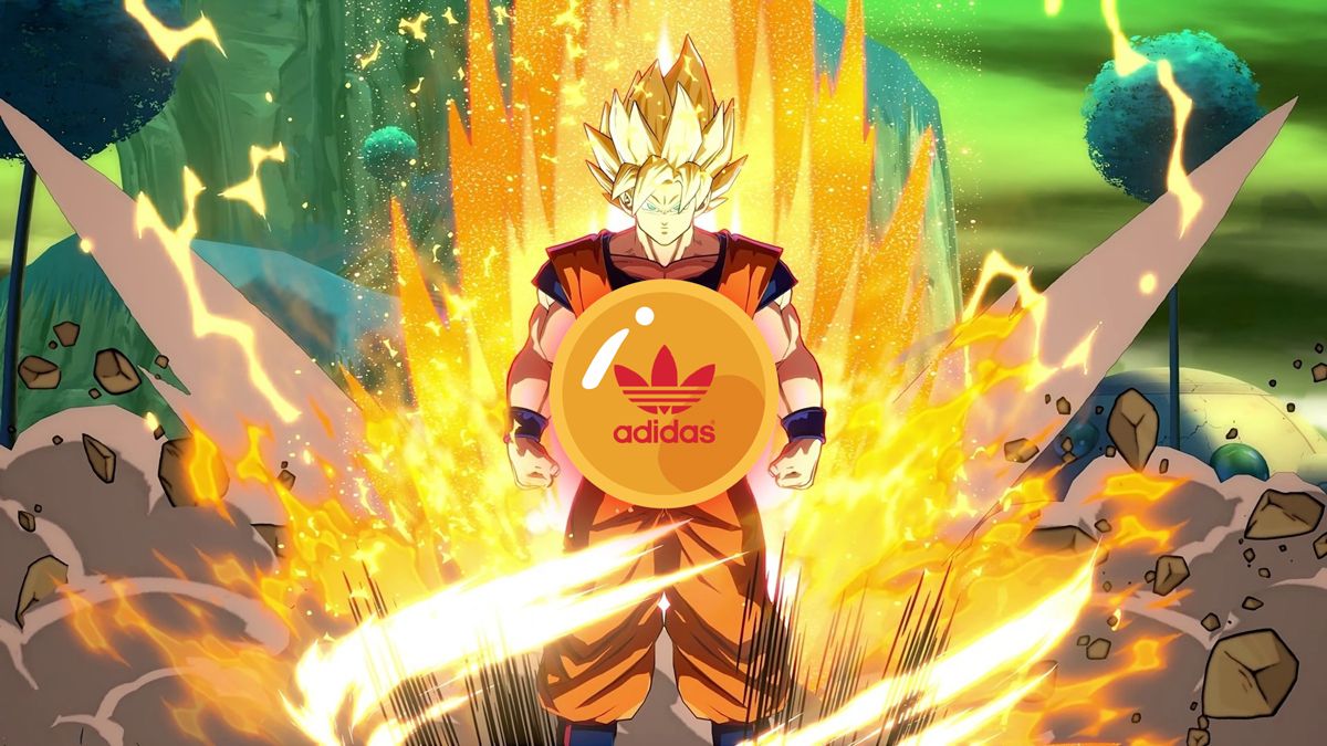 Goku Super Saiyan logo Adidas, abbigliamento sportivo, 1200x675 HD, Laptop