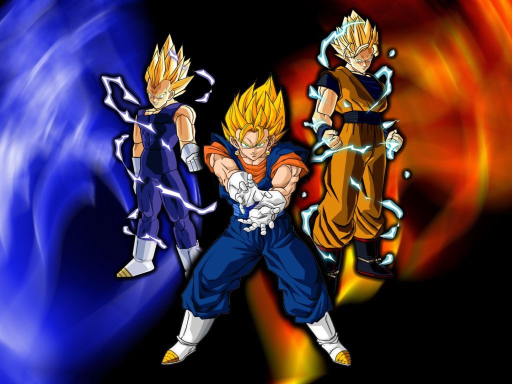 Goku, Vegeta e Vegetto Super Saiyan, 1024x768 HD, Desktop