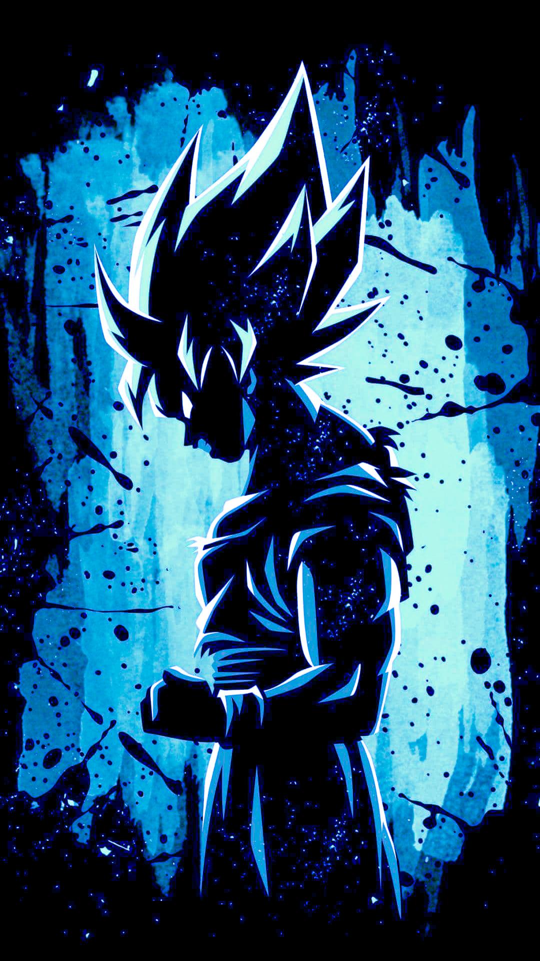 Goku Black silhouette blu, 1080x1920 Full HD Verticale, Smartphone