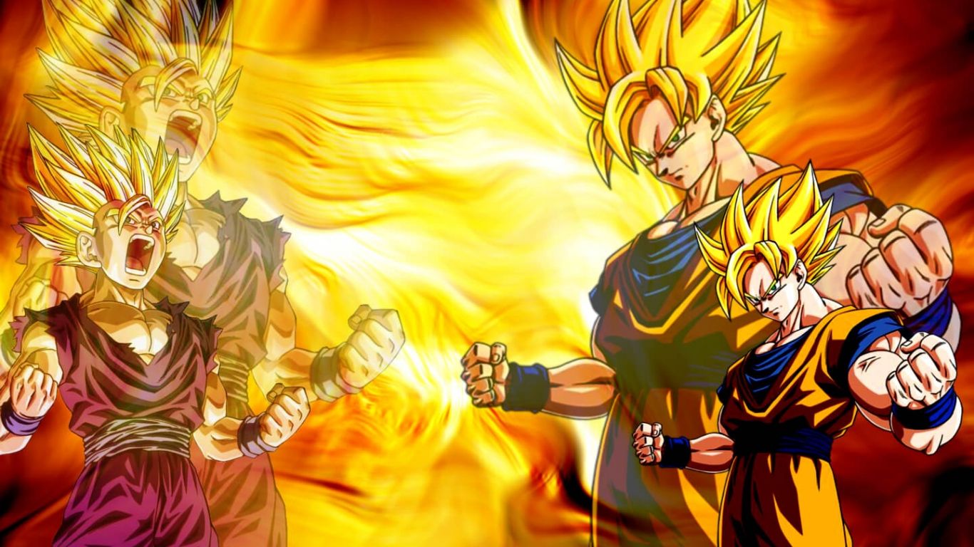 Goku e Gohan Super Saiyan, 1366x768 HD, Desktop
