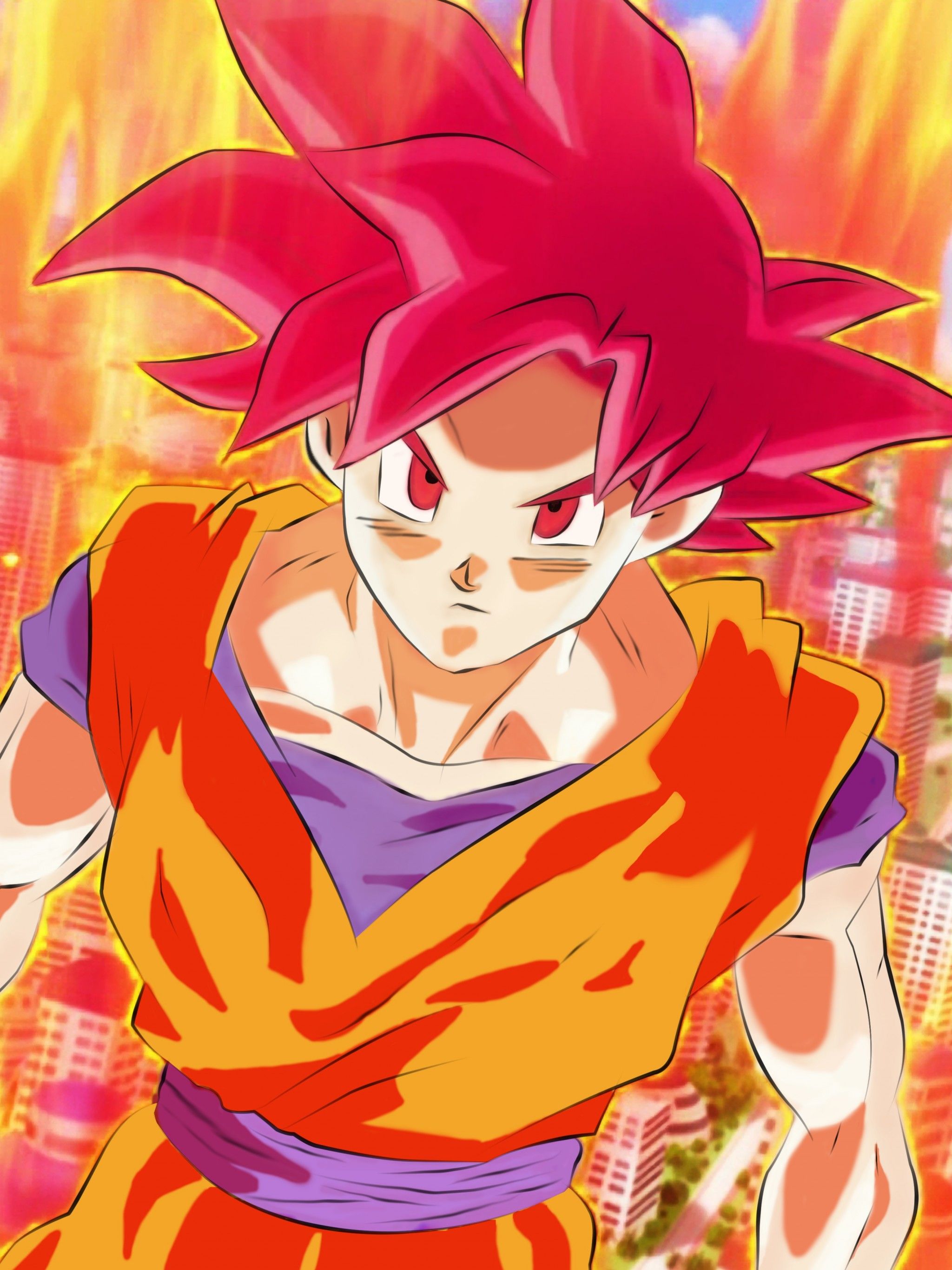Goku Super Saiyan God Dragon Ball Z, 2048x2732 Full HD Verticale, Smartphone