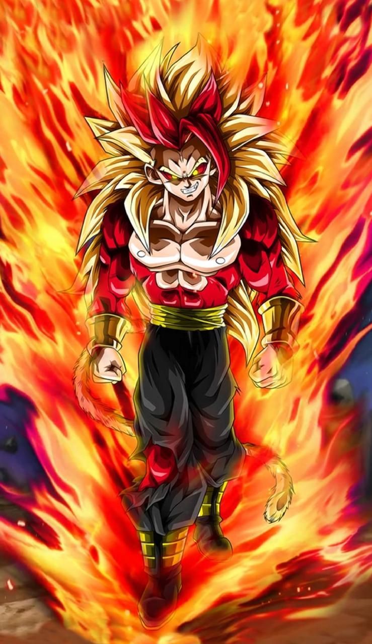 Super Saiyan 4 fiamme rosse, 739x1280 Verticale, Telefono