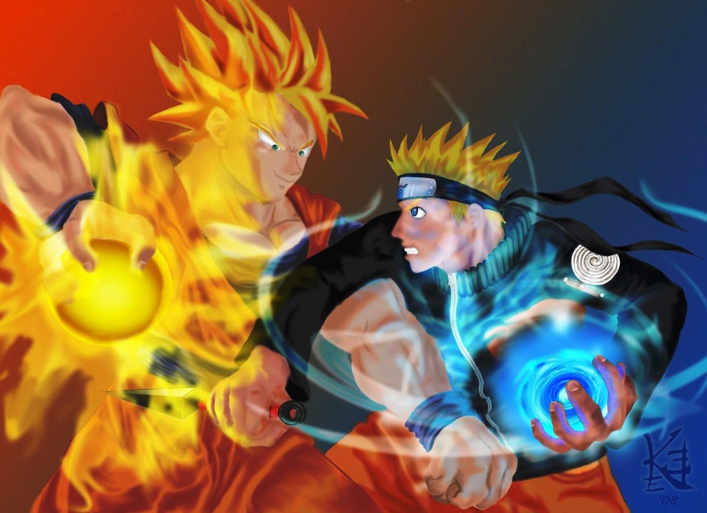 Goku e Naruto scontro, ninja, 1409x1024 HD, Desktop