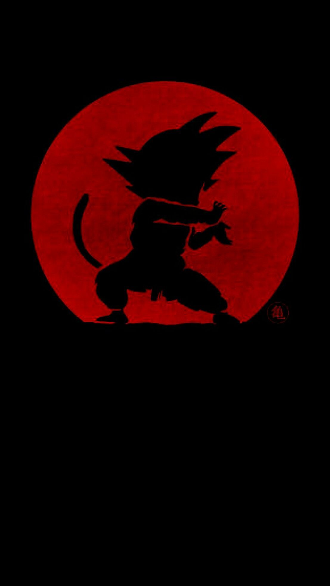 Goku silhouette luna rossa, Saiyan, 1107x1965 Full HD Verticale, iPhone Pro Max