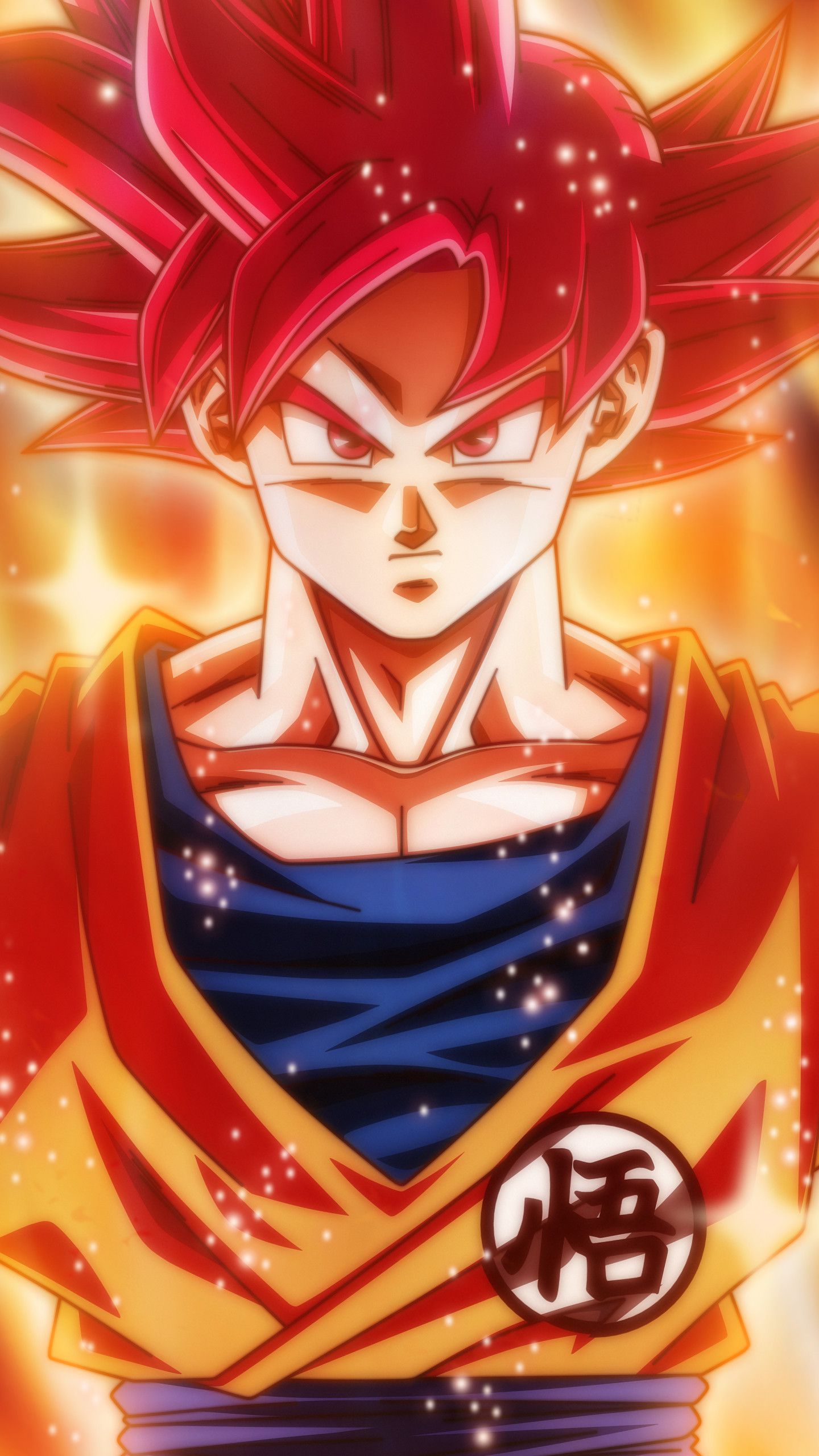 Goku Super Saiyan God rosso, Dragon Ball, 1440x2560 Verticale, iPhone Plus