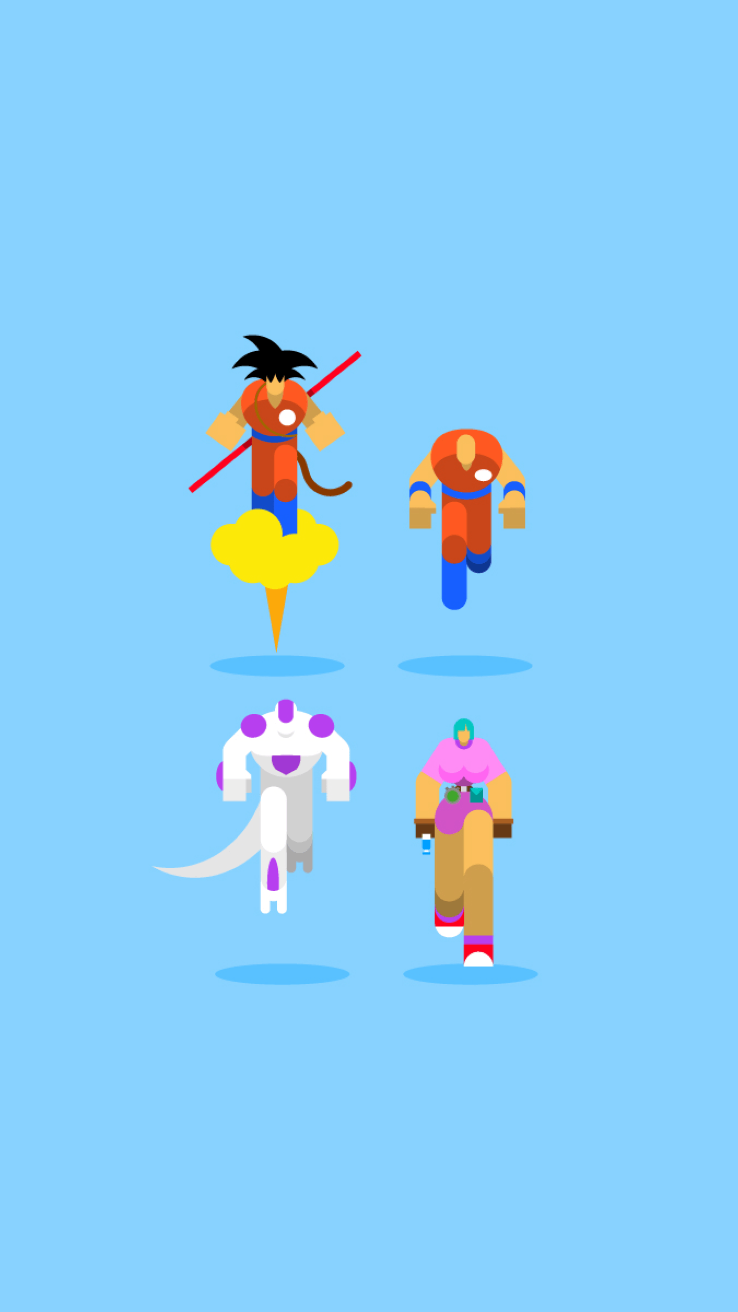 Personaggi Dragon Ball Z minimal, 1440x2560 Full HD Verticale, iPhone Pro