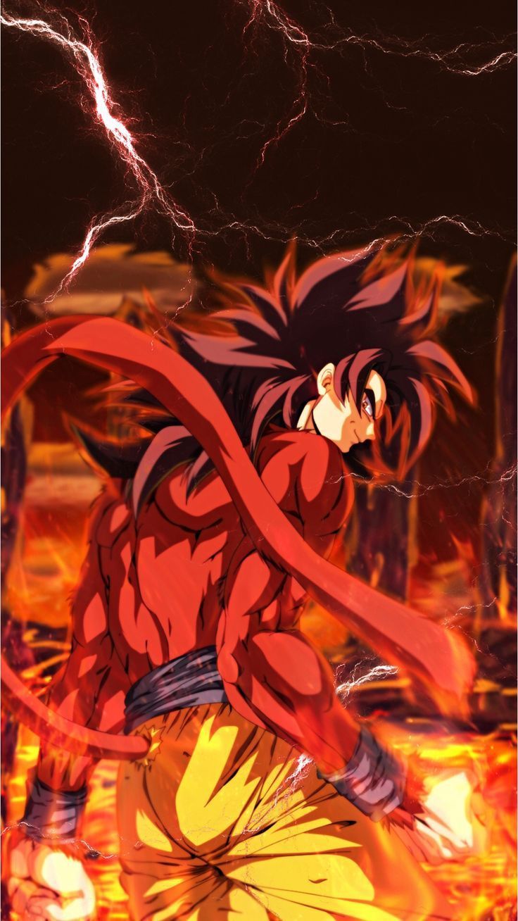 Goku Super Saiyan 4 fulmini, 736x1308 Full HD Verticale, iPhone Pro