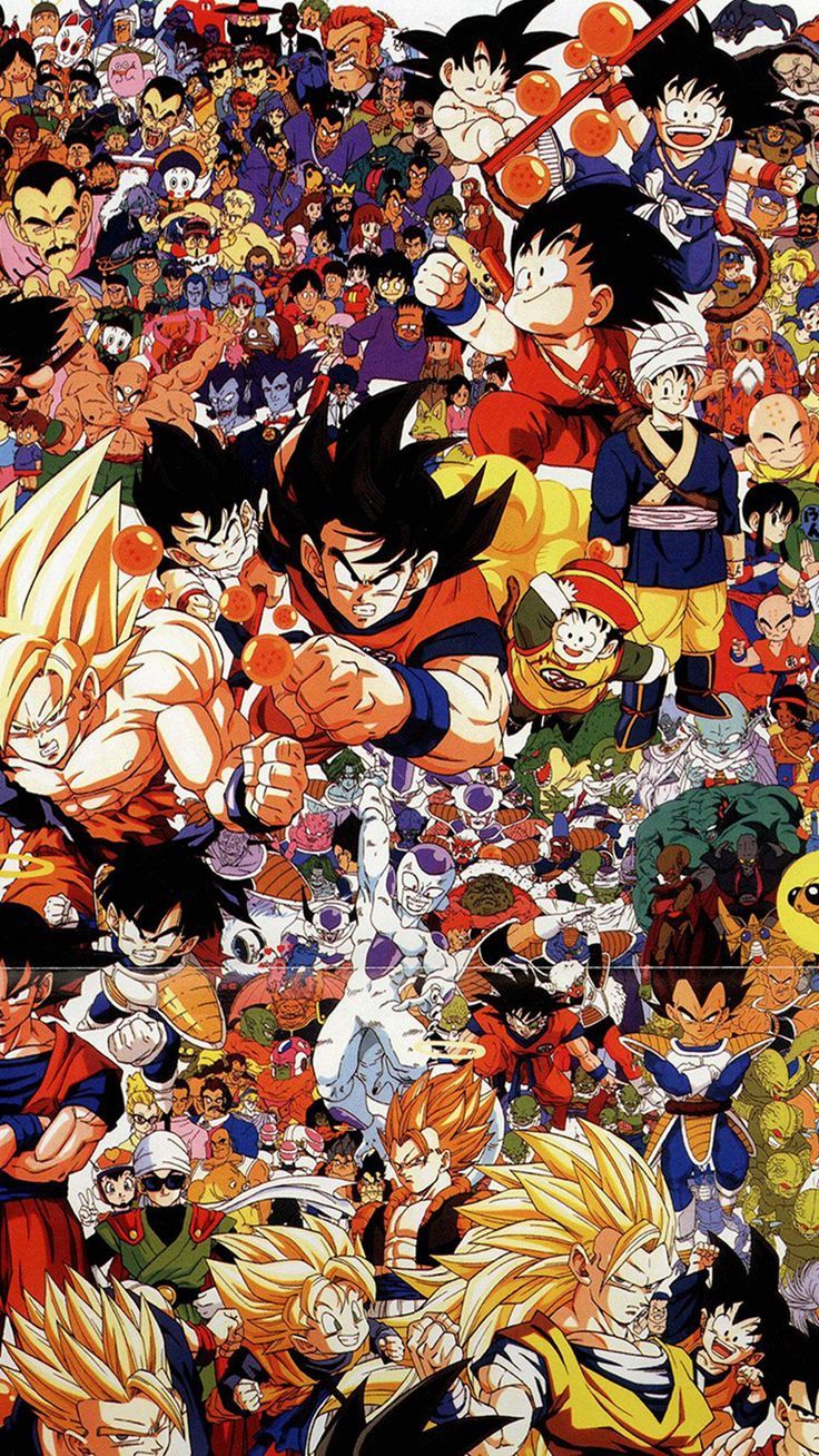 Collage personaggi Dragon Ball Z, 736x1308 Verticale, iPhone Plus
