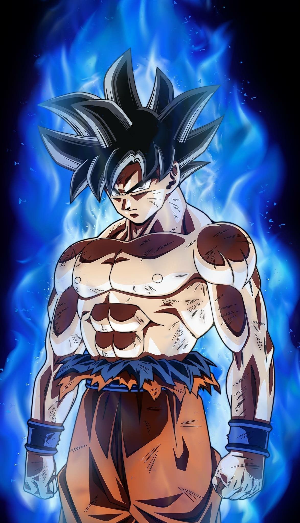 Goku Ultra Instinct aura blu, 1174x2048 Verticale, iPhone
