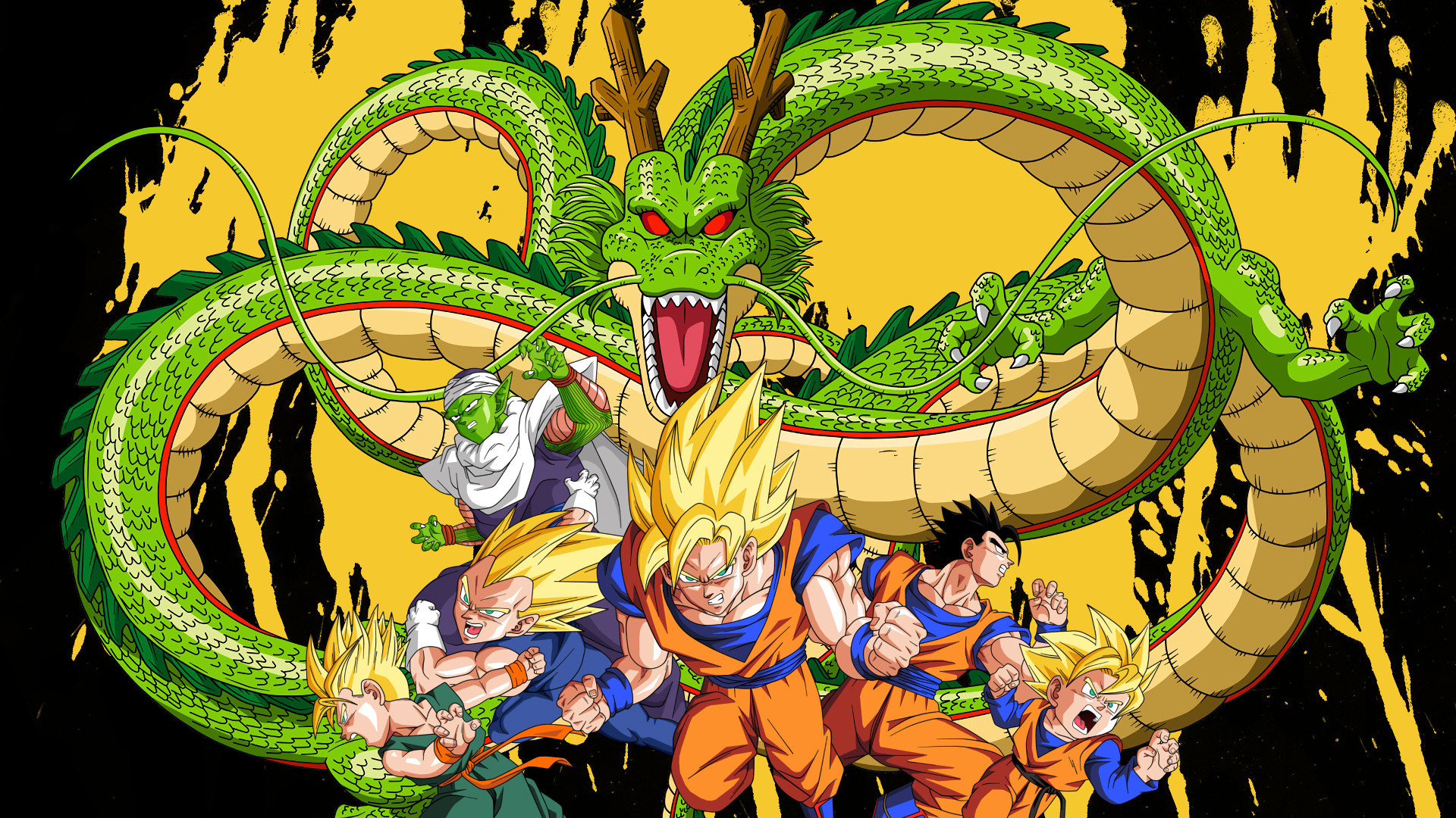 Personaggi Dragon Ball Z con Shenron, 1920x1080 Full HD, PC Desktop