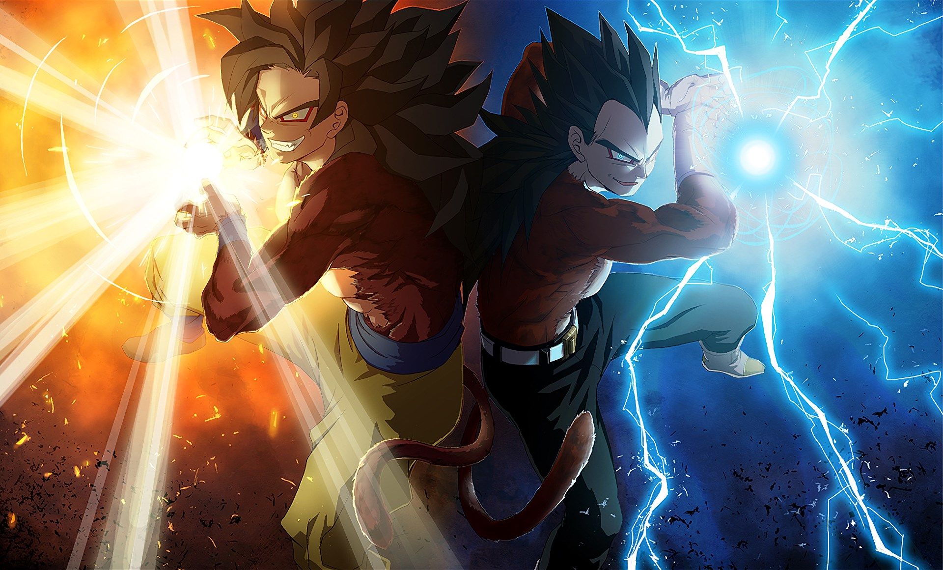 Goku e Vegeta Super Saiyan 4, Dragon Ball, 1920x1160 1080p, PC