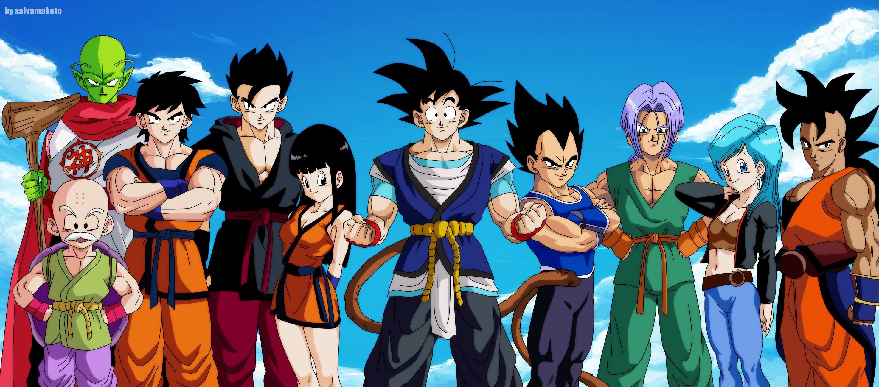 Personaggi Dragon Ball Z gruppo, 2950x1300 Ultrawide, Monitor Gaming