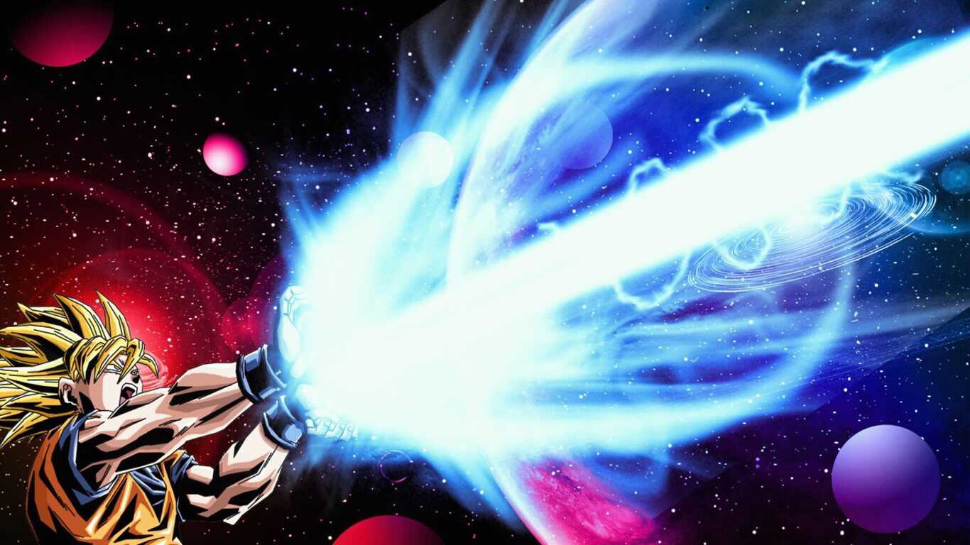 Goku Super Saiyan Kamehameha, 1366x768 720p, Monitor Gaming