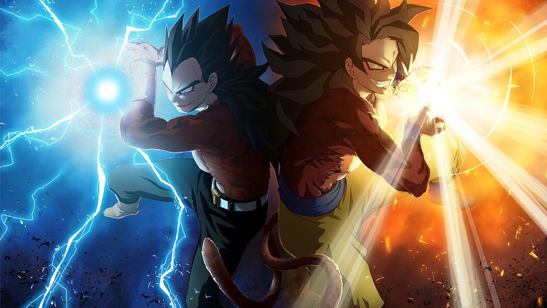 Goku e Vegeta Super Saiyan 4, 1920x1080 Full HD, PC Desktop