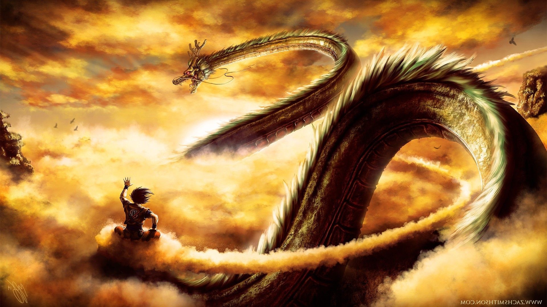 Shenron drago e Goku, 1920x1080 1080p, PC