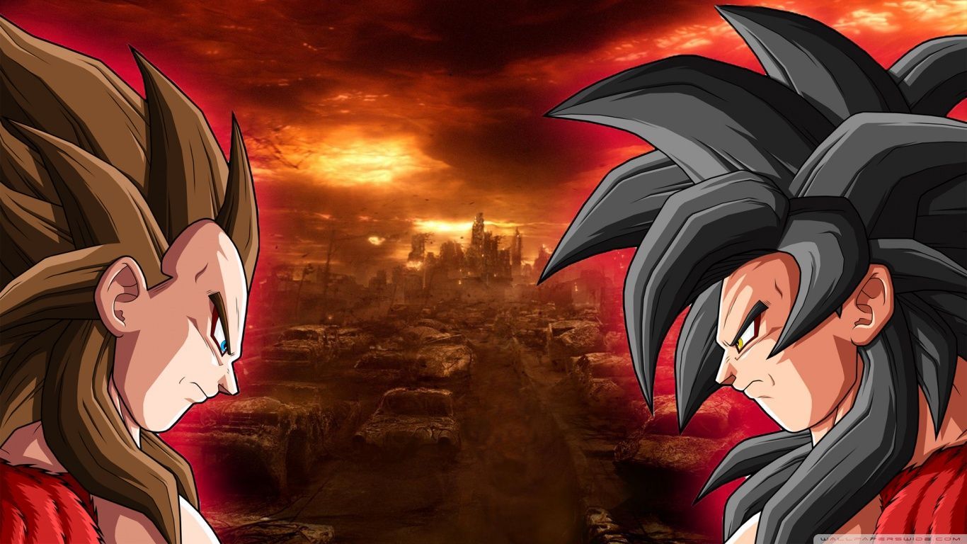 Goku e Vegeta Super Saiyan 4, Principe dei Saiyan, 1366x768 HD, PC Desktop